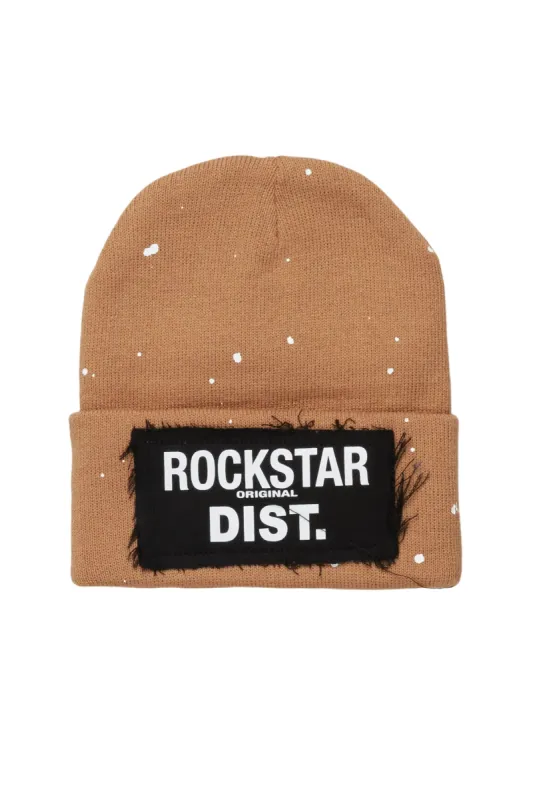 Advik Beige Graphic Beanie sold by Rockstar Original
