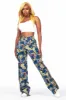 Darresha Blue Floral Tapestry Stacked Pant sold by Rockstar Original