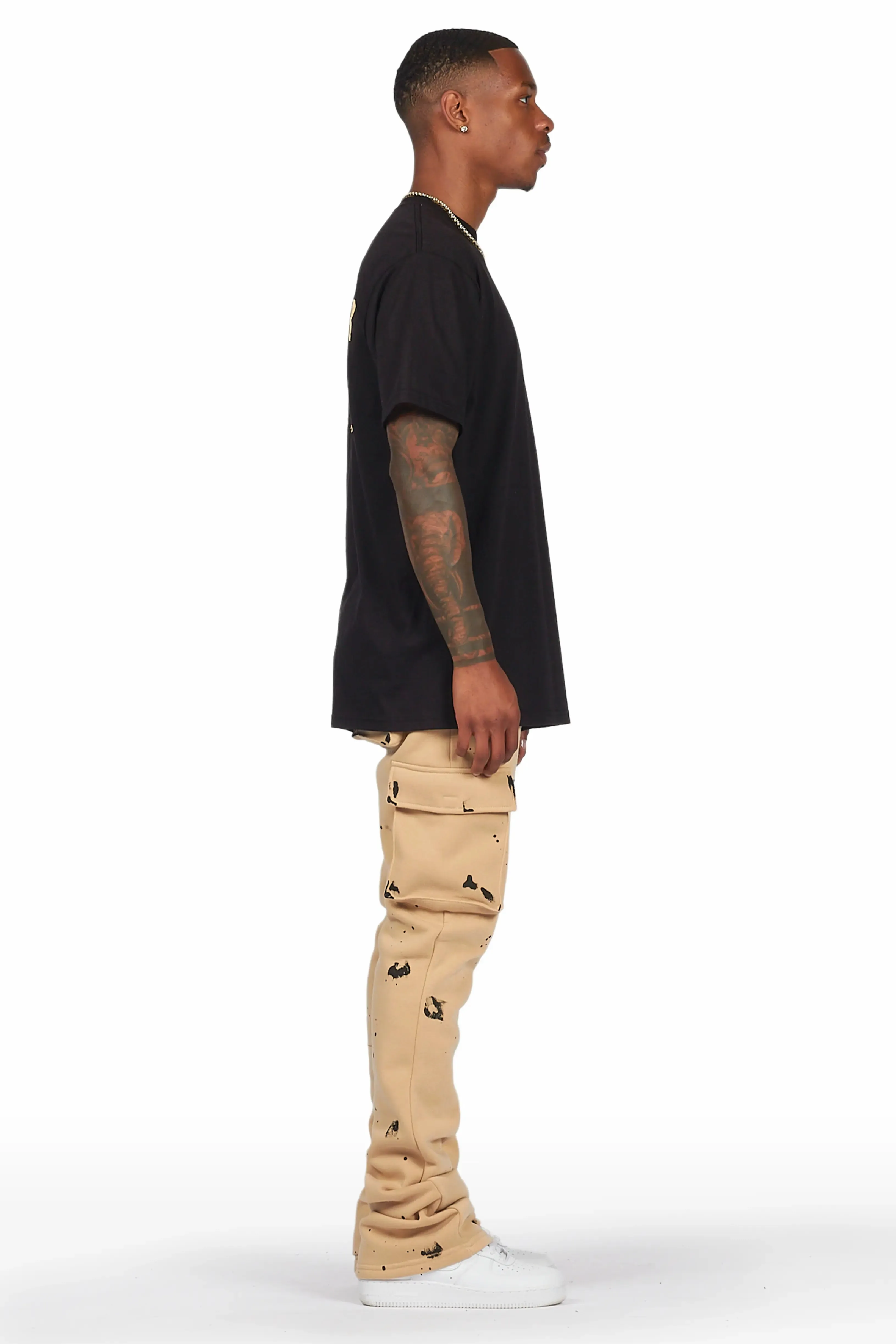 Radko Khaki Stacked Flare Cargo Pants sold by Rockstar Original product image thumbnail 5