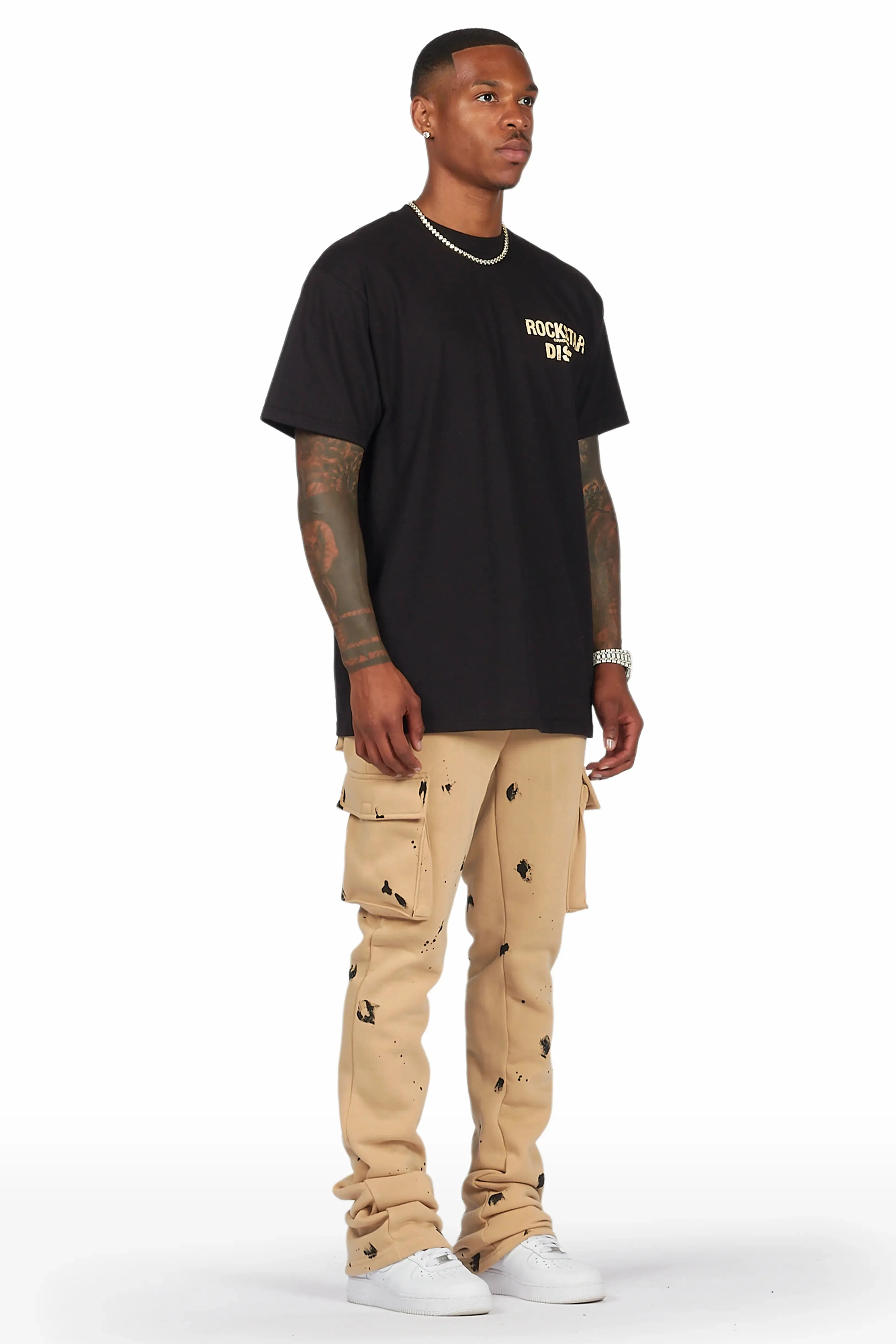 Radko Khaki Stacked Flare Cargo Pants sold by Rockstar Original product image thumbnail 4