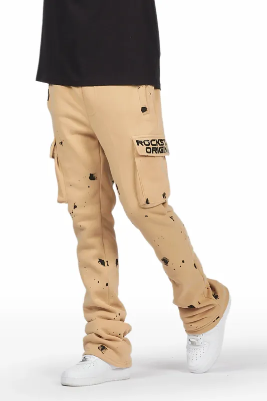 Radko Khaki Stacked Flare Cargo Pants sold by Rockstar Original