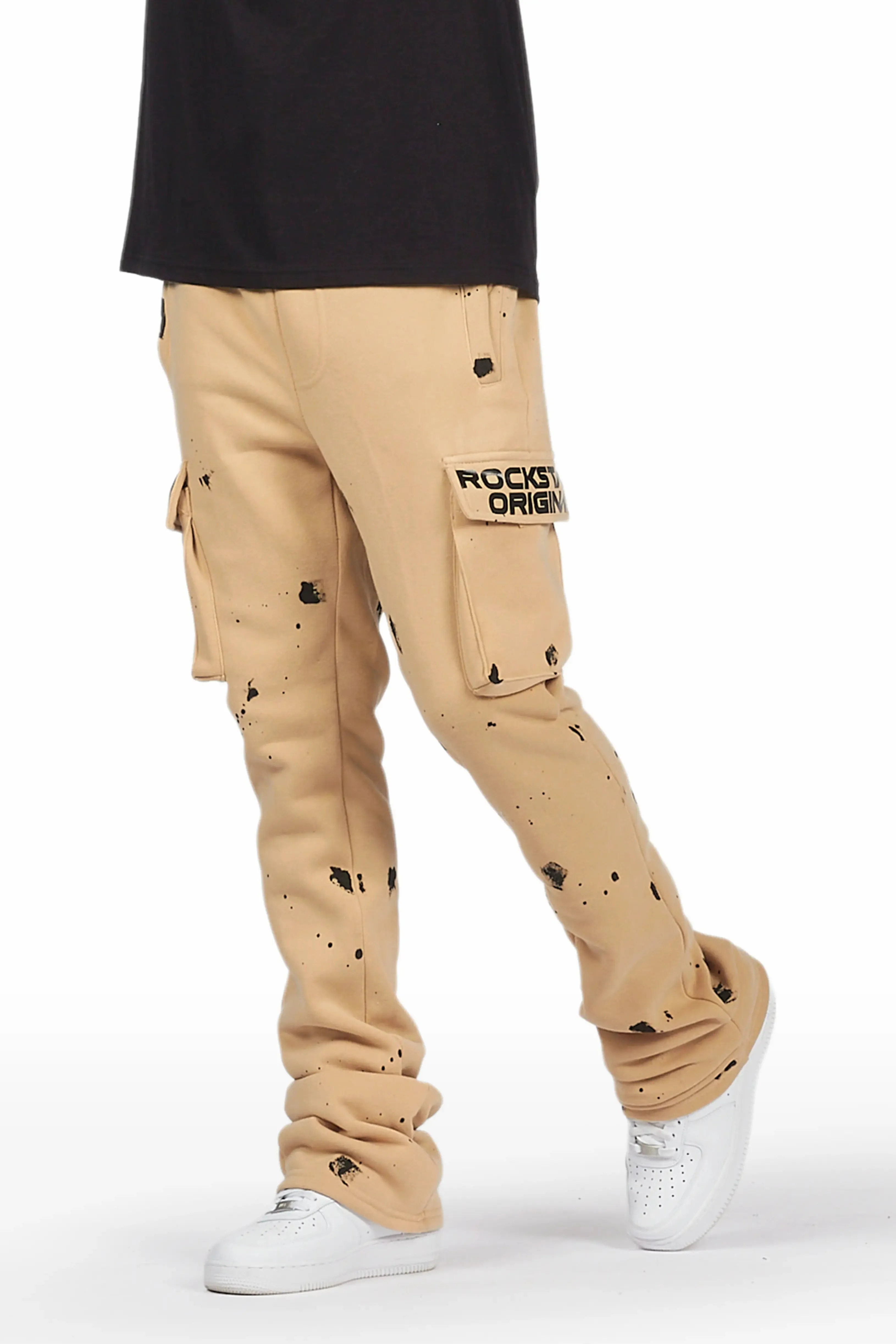 Radko Khaki Stacked Flare Cargo Pants sold by Rockstar Original