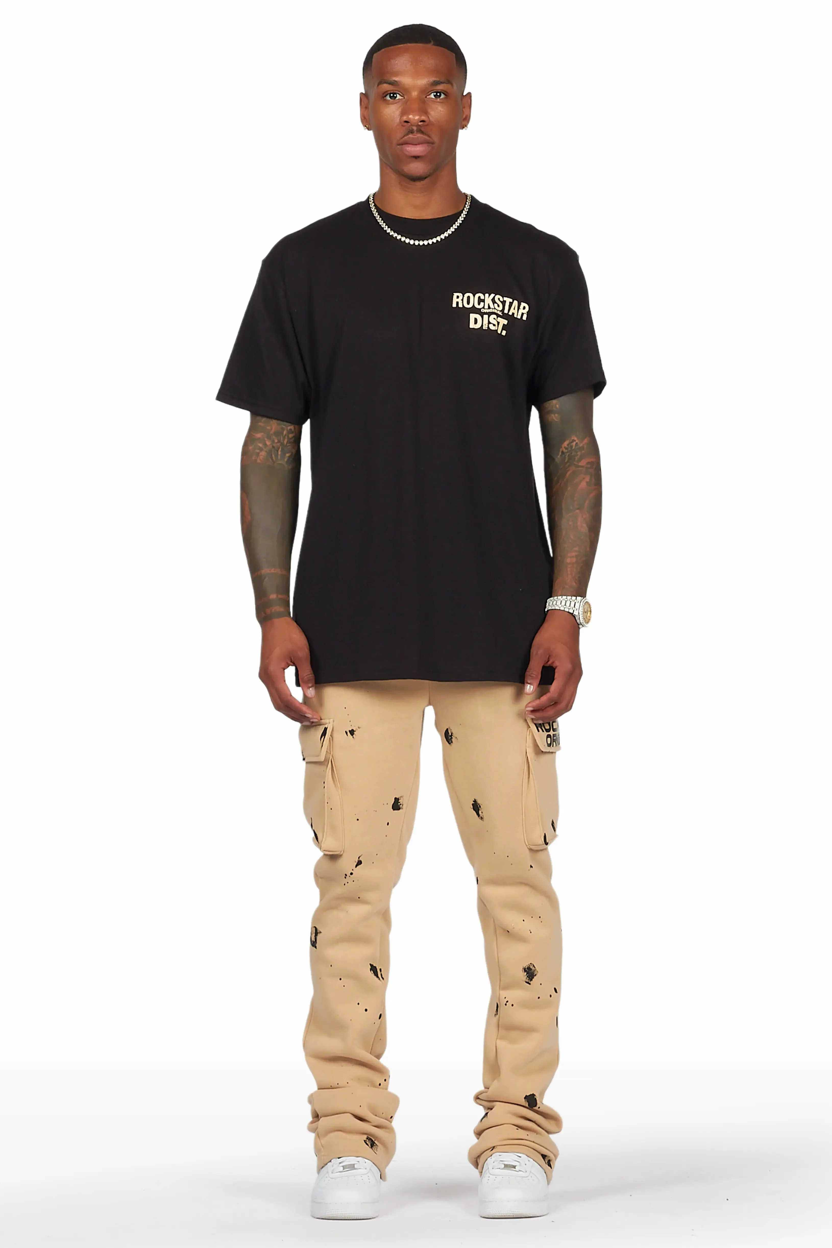 Radko Khaki Stacked Flare Cargo Pants sold by Rockstar Original product image thumbnail 3