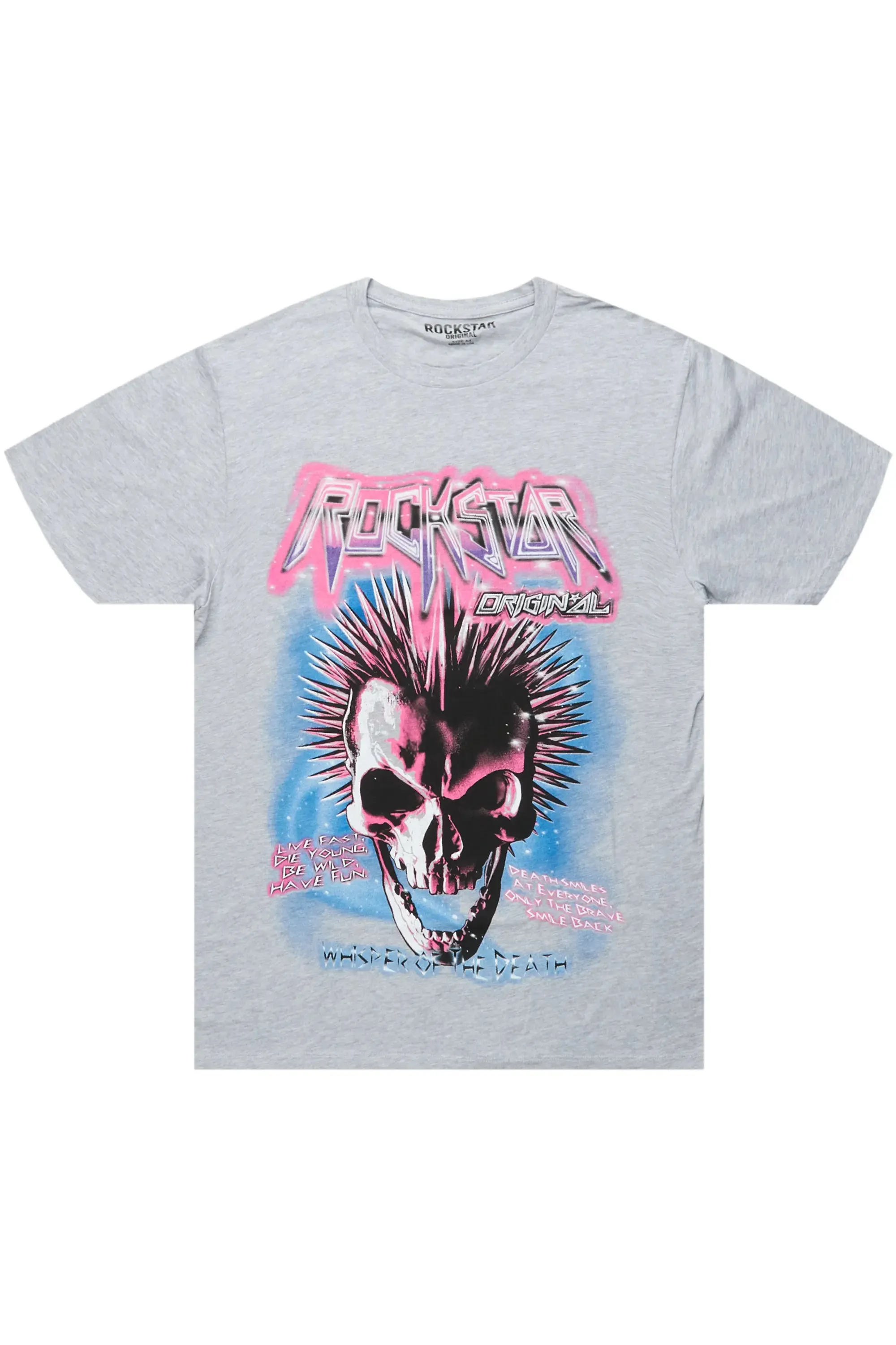 Obern Heather Grey Graphic T-Shirt sold by Rockstar Original product image thumbnail 2