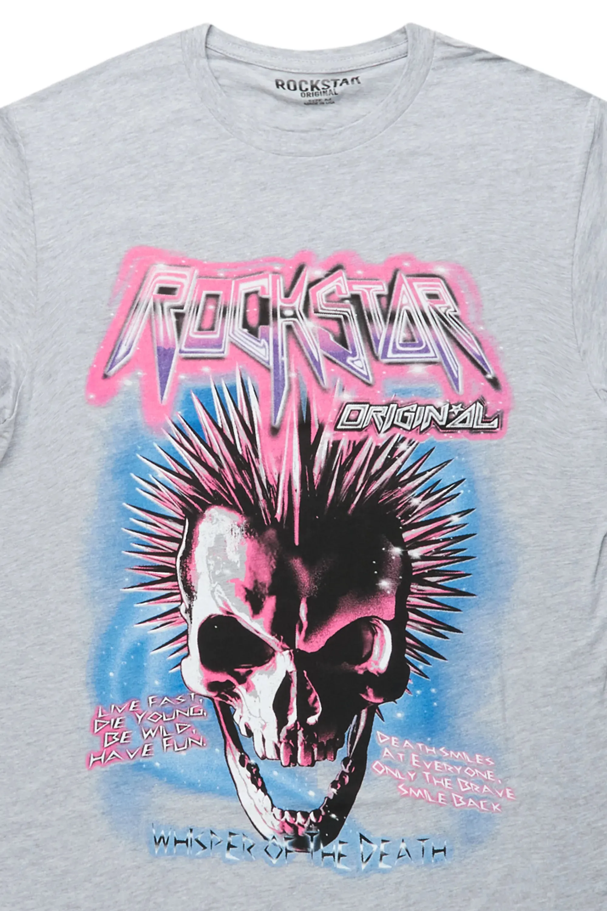 Obern Heather Grey Graphic T-Shirt sold by Rockstar Original product image thumbnail 3