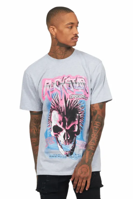 Obern Heather Grey Graphic T-Shirt sold by Rockstar Original