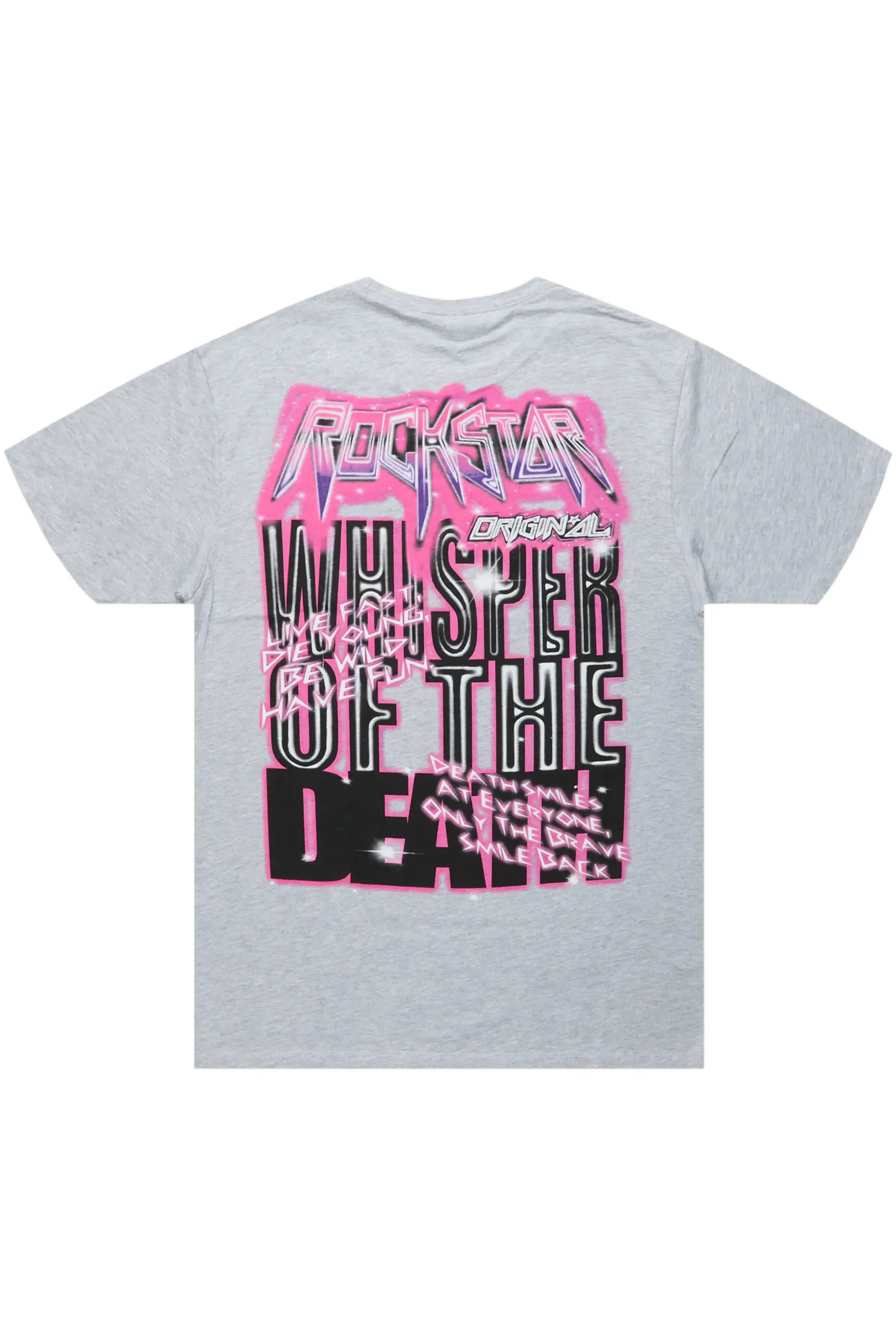 Obern Heather Grey Graphic T-Shirt sold by Rockstar Original product image thumbnail 5