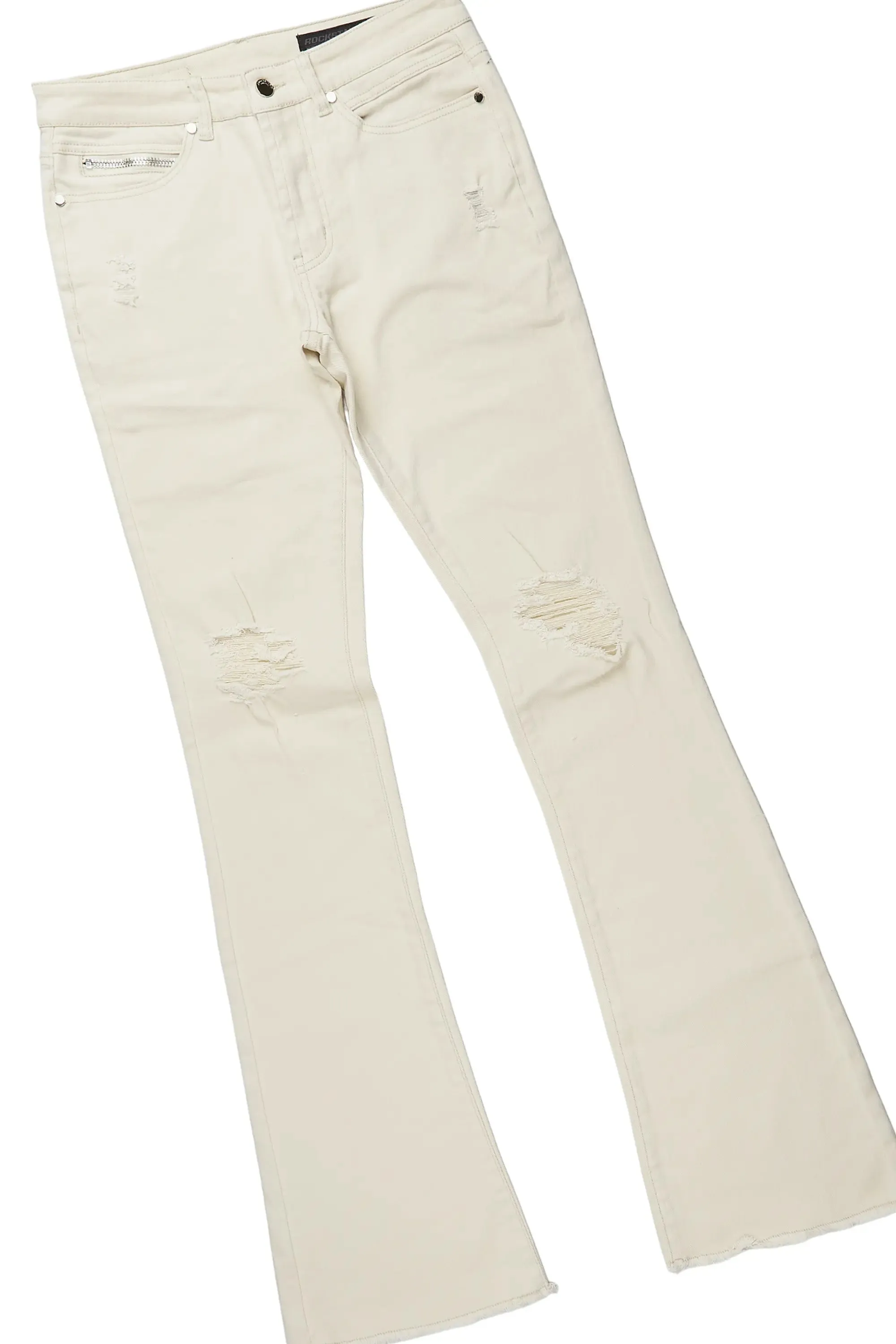 Omer Beige Oversized T-Shirt & Rebel Stacked Flare Jean Bundle sold by Rockstar Original product image thumbnail 4