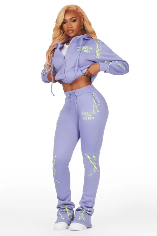 Destinee Periwinkle Zip Up Super Stacked Trackset sold by Rockstar Original