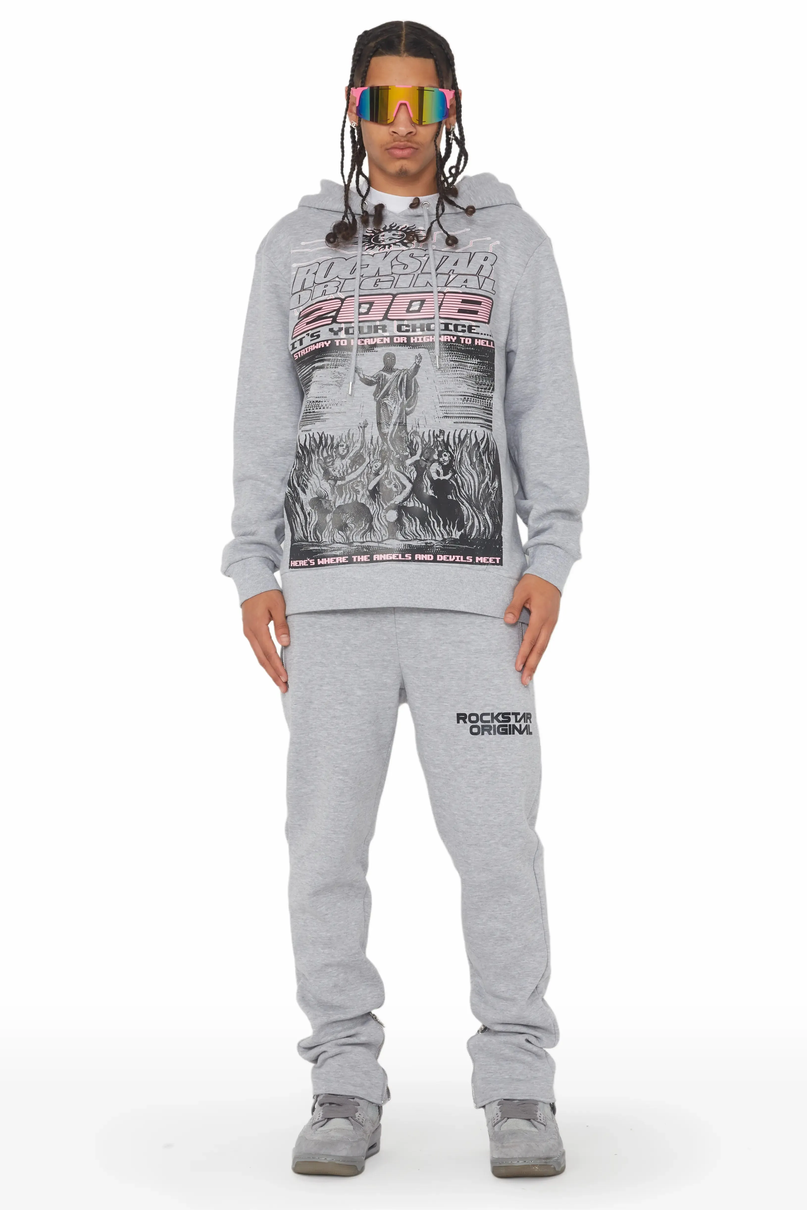 Kalye Heather Grey Slim Fit Track Set sold by Rockstar Original