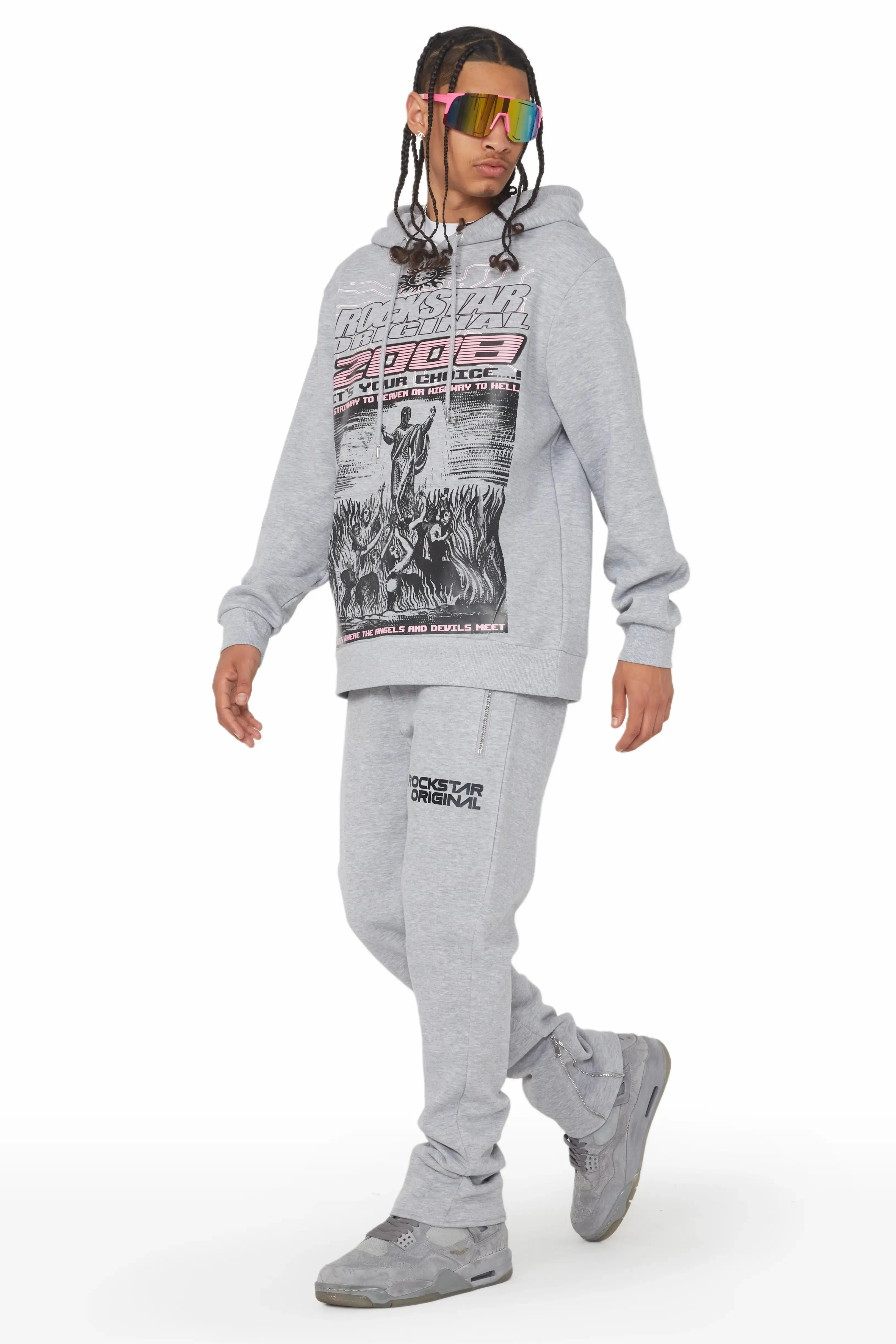 Kalye Heather Grey Slim Fit Track Set sold by Rockstar Original product image thumbnail 2