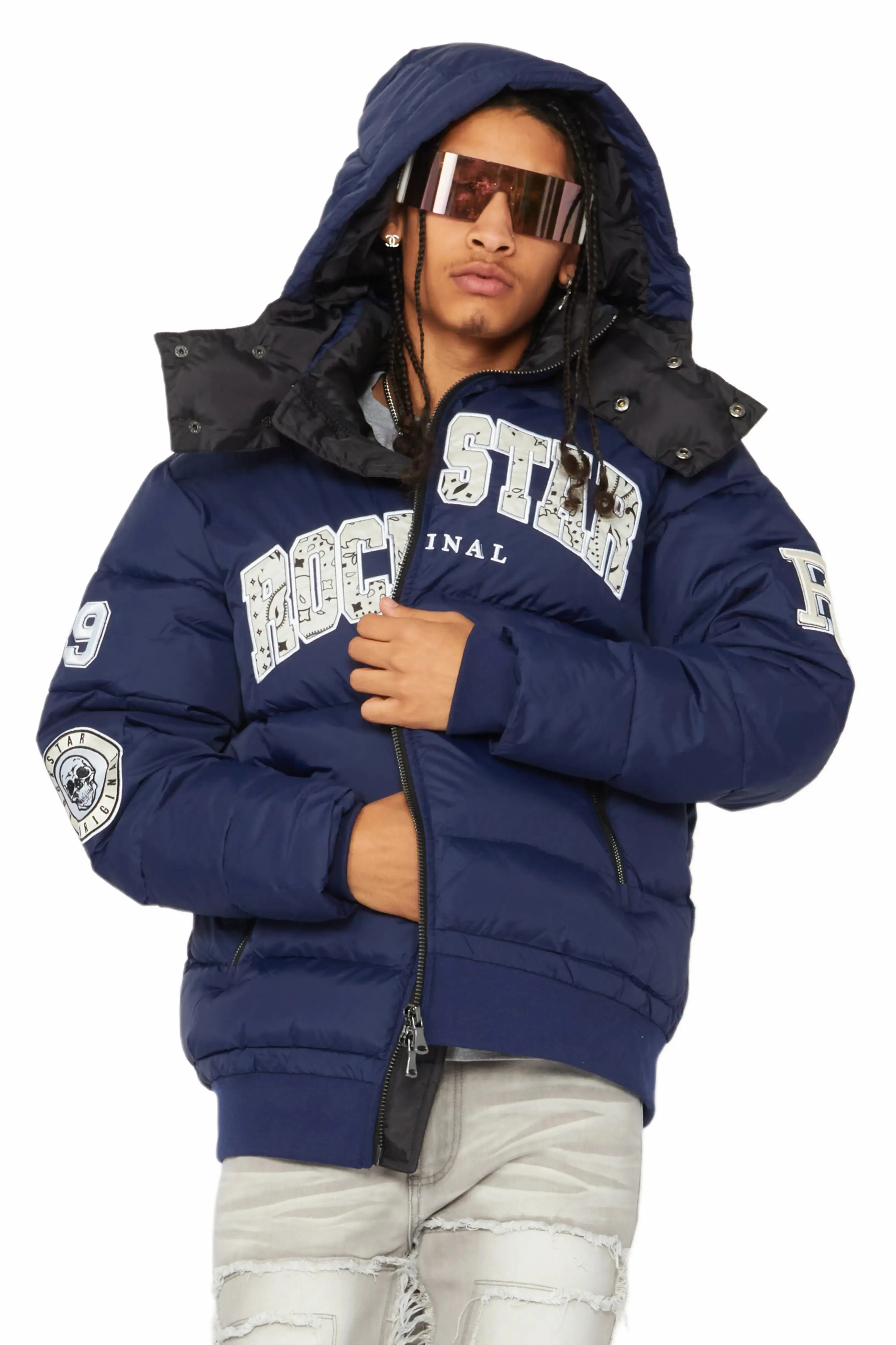 Bronx Navy Heavy Puffer Jacket sold by Rockstar Original product image thumbnail 4