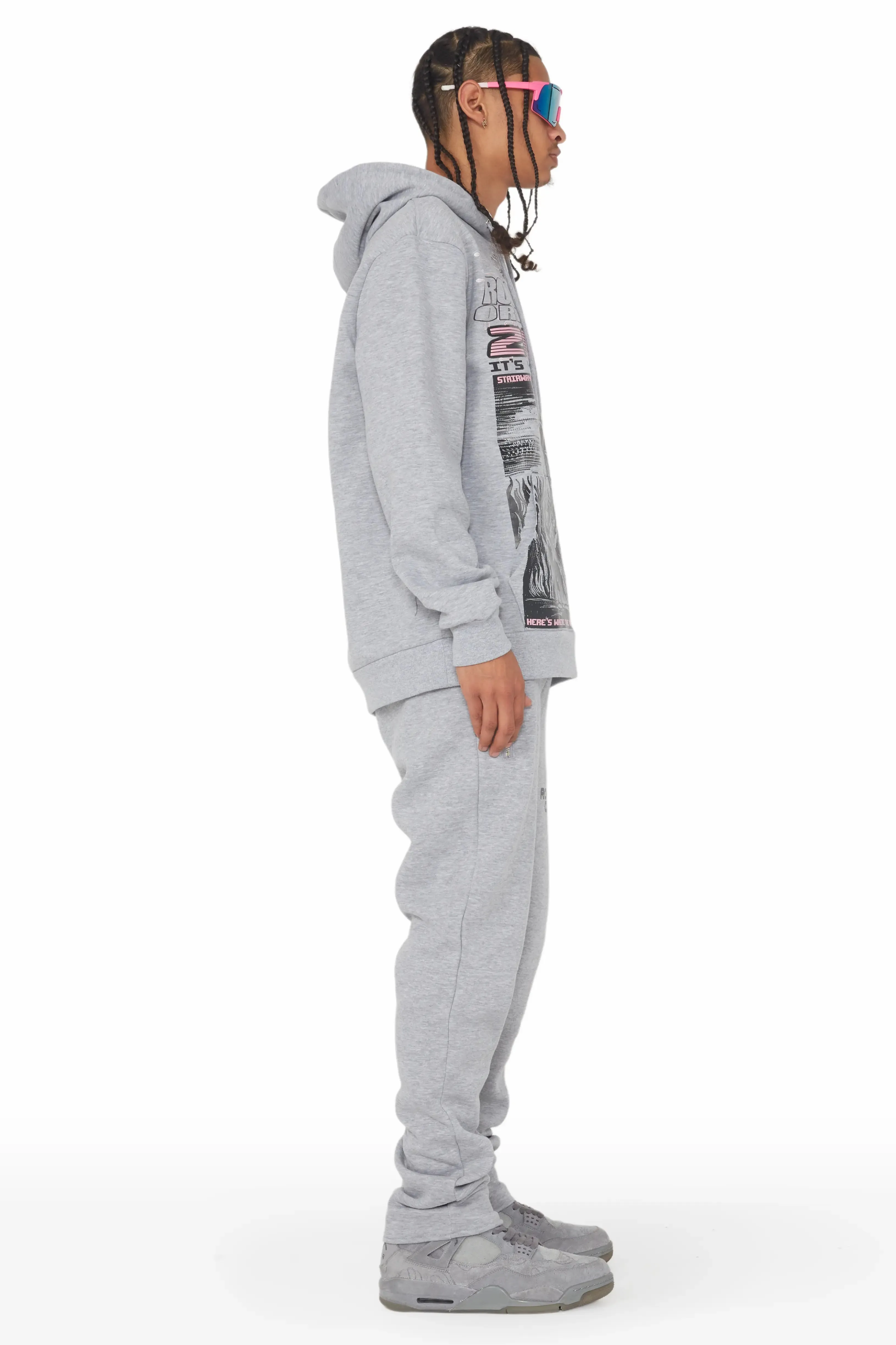 Kalye Heather Grey Slim Fit Track Set sold by Rockstar Original product image thumbnail 3