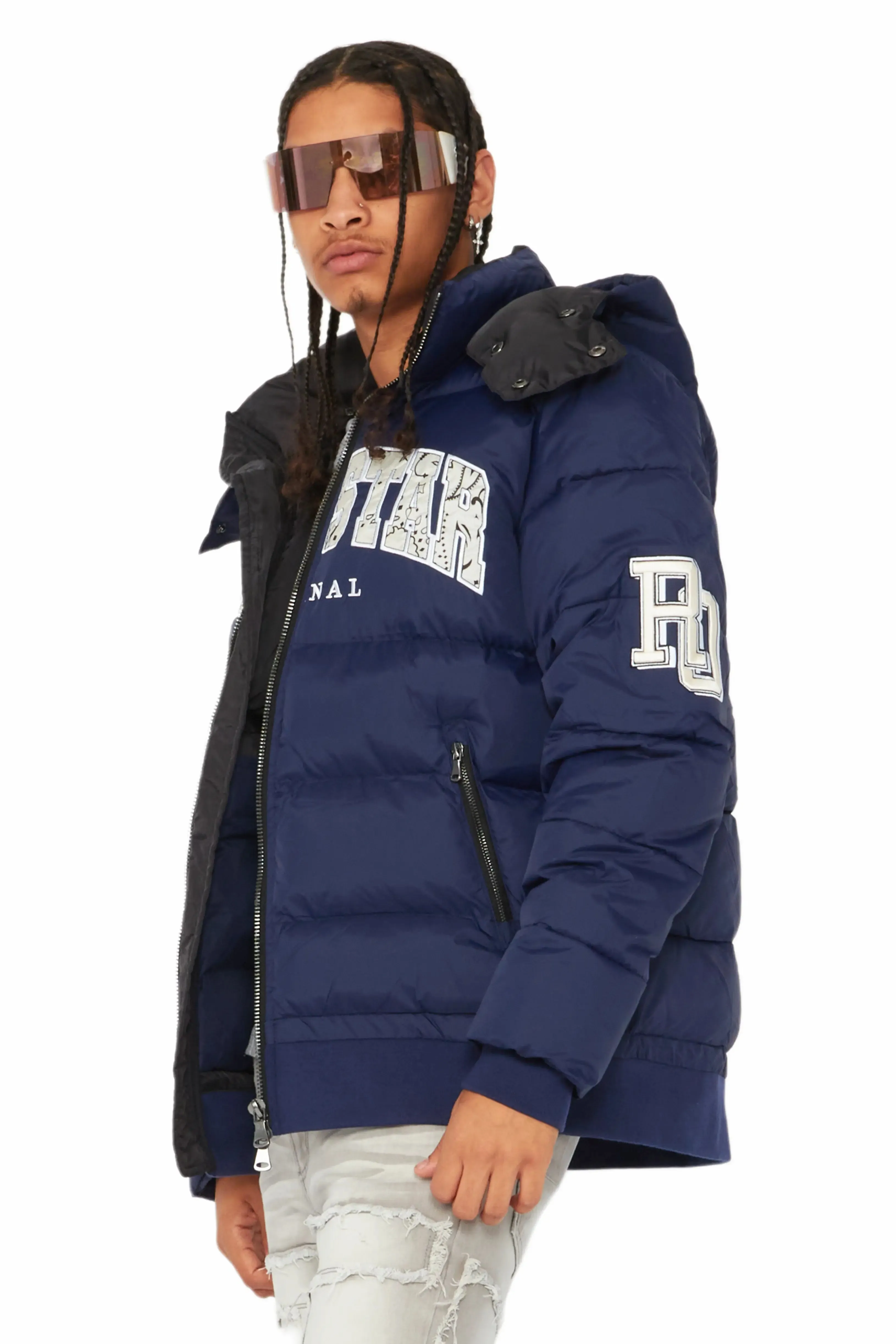 Bronx Navy Heavy Puffer Jacket sold by Rockstar Original product image thumbnail 5