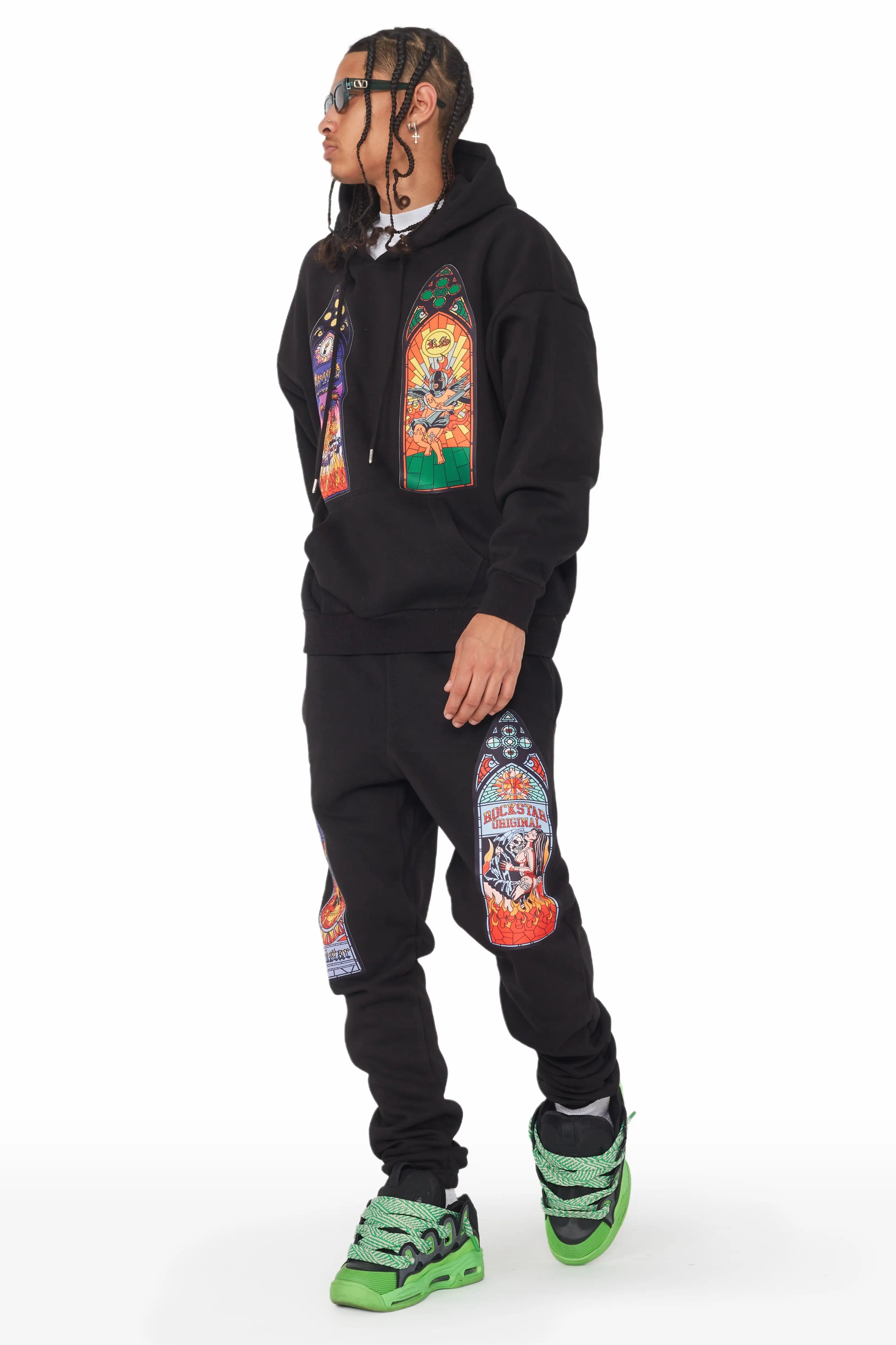 Hamish Black Relaxed Fit Track Set sold by Rockstar Original product image thumbnail 2