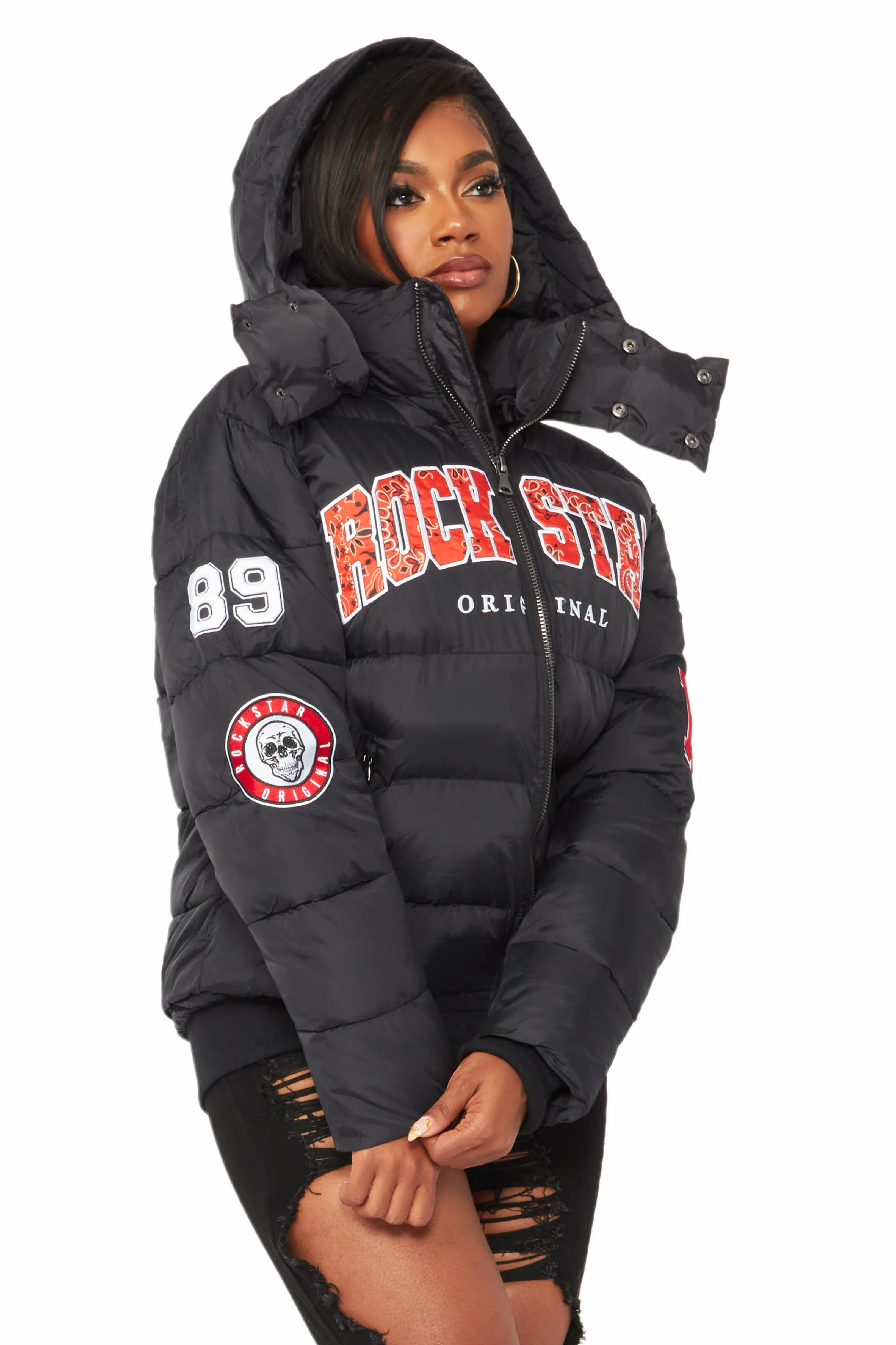Latoya Black Oversized Puffer Jacket sold by Rockstar Original product image thumbnail 4