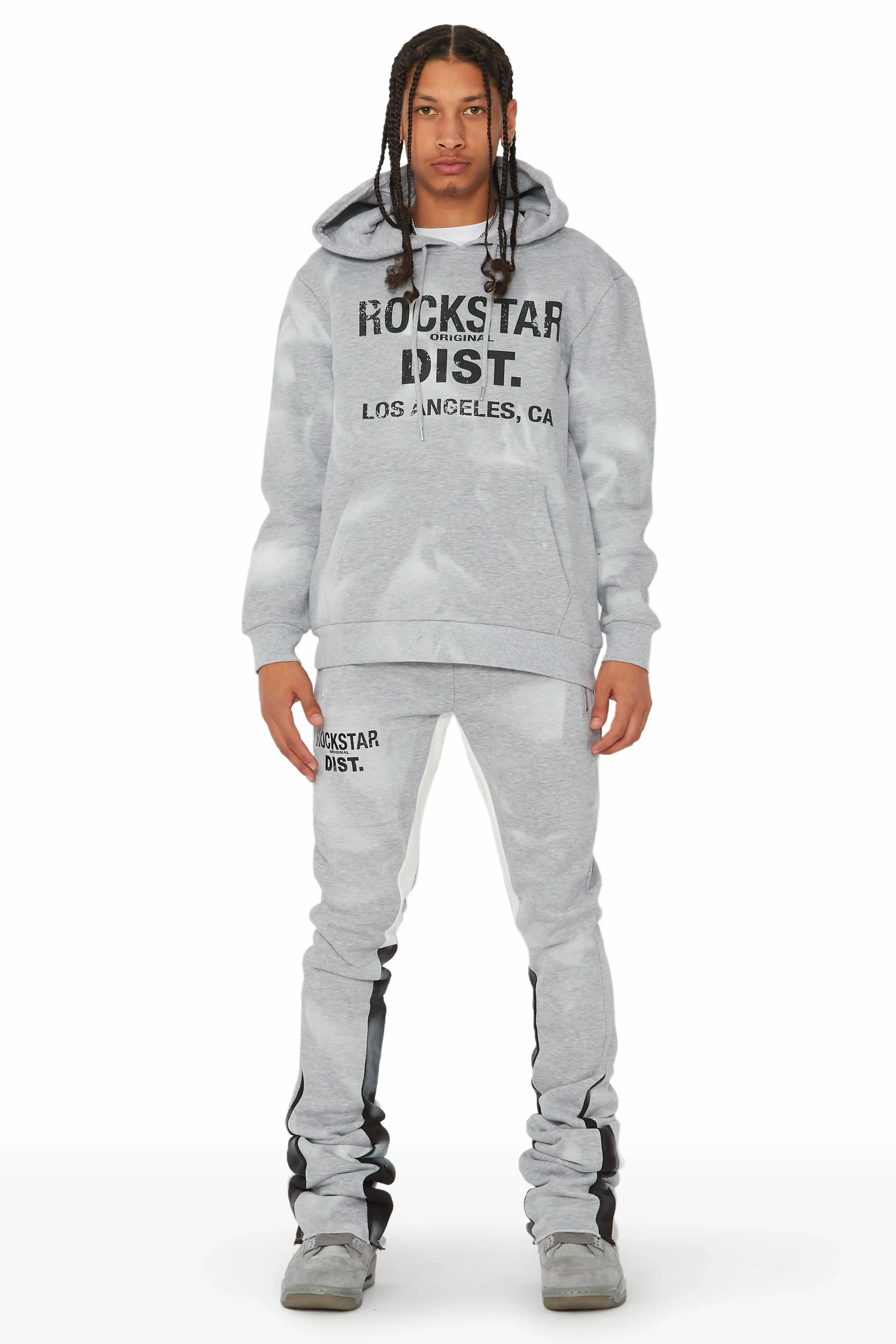 Nelly Heather Grey Hoodie Stacked Flare Track Set sold by Rockstar Original