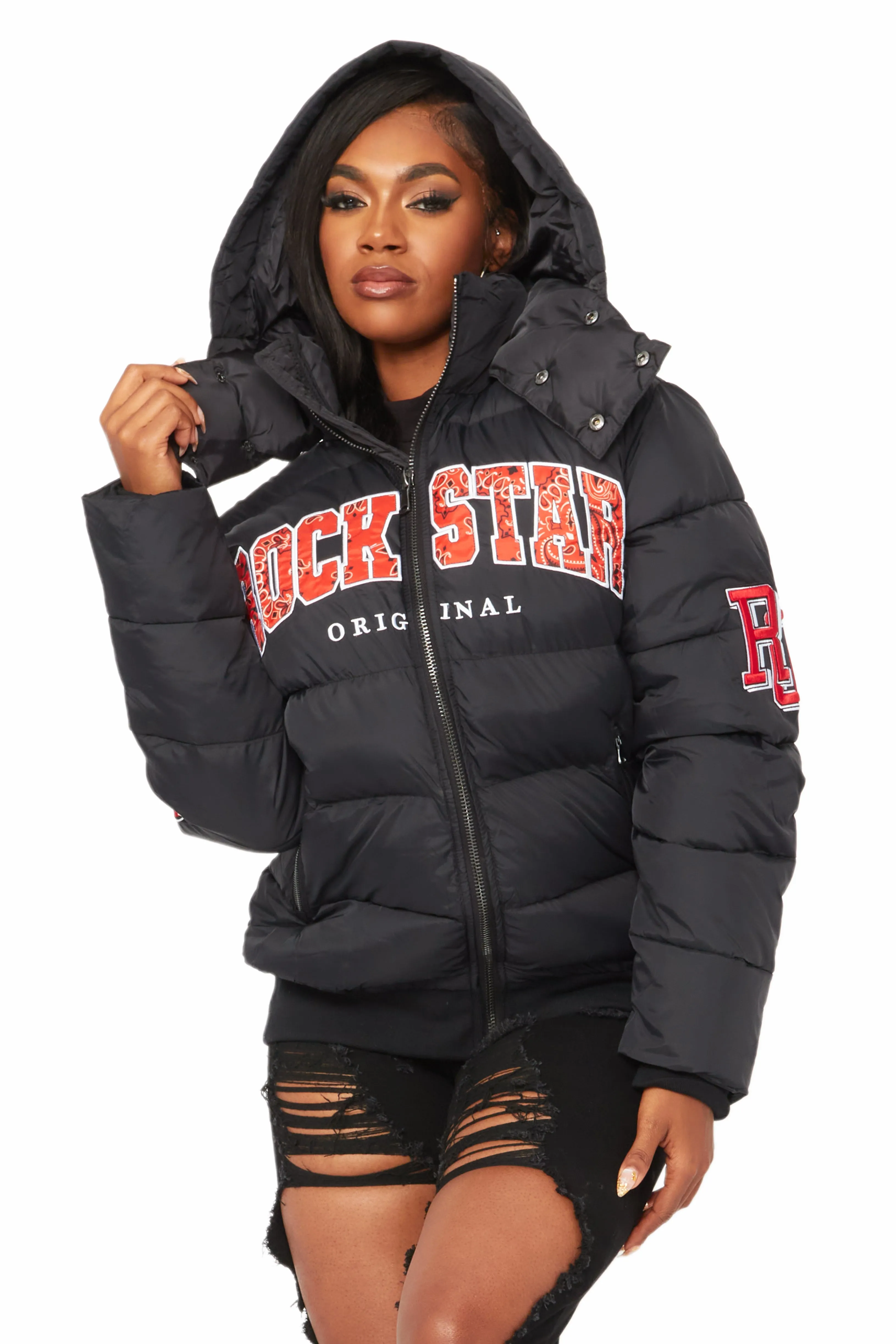 Latoya Black Oversized Puffer Jacket sold by Rockstar Original product image thumbnail 2