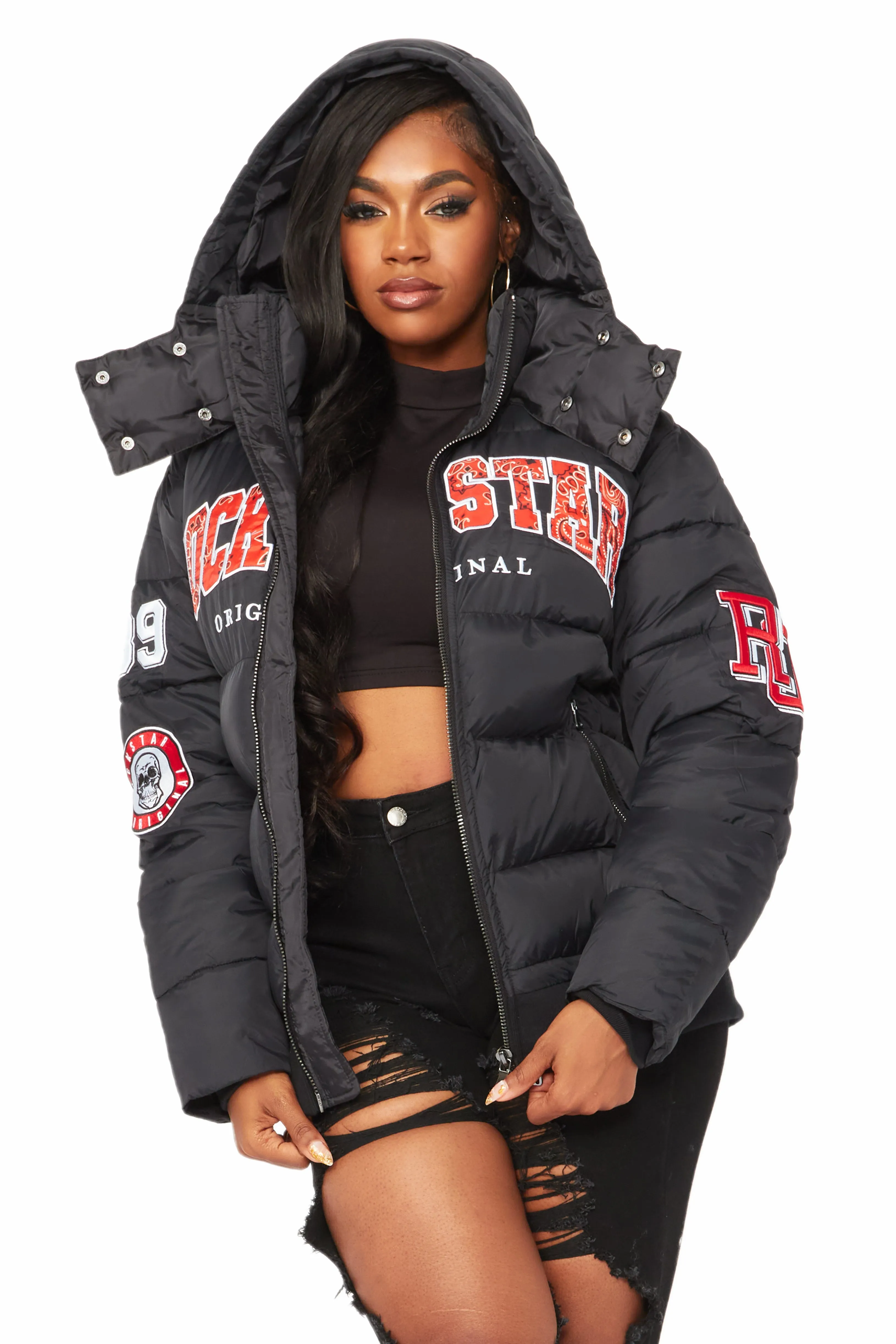 Latoya Black Oversized Puffer Jacket sold by Rockstar Original