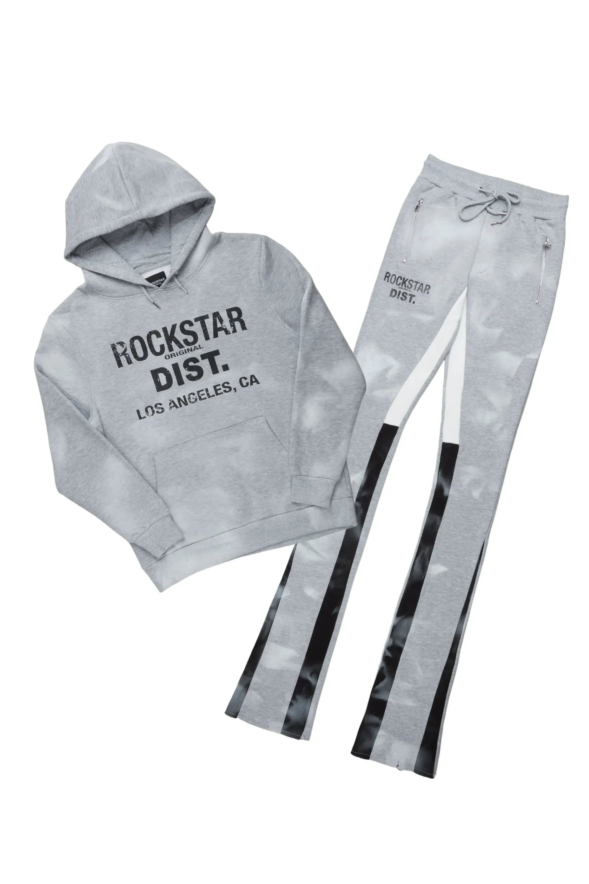 Nelly Heather Grey Hoodie Stacked Flare Track Set sold by Rockstar Original product image thumbnail 2