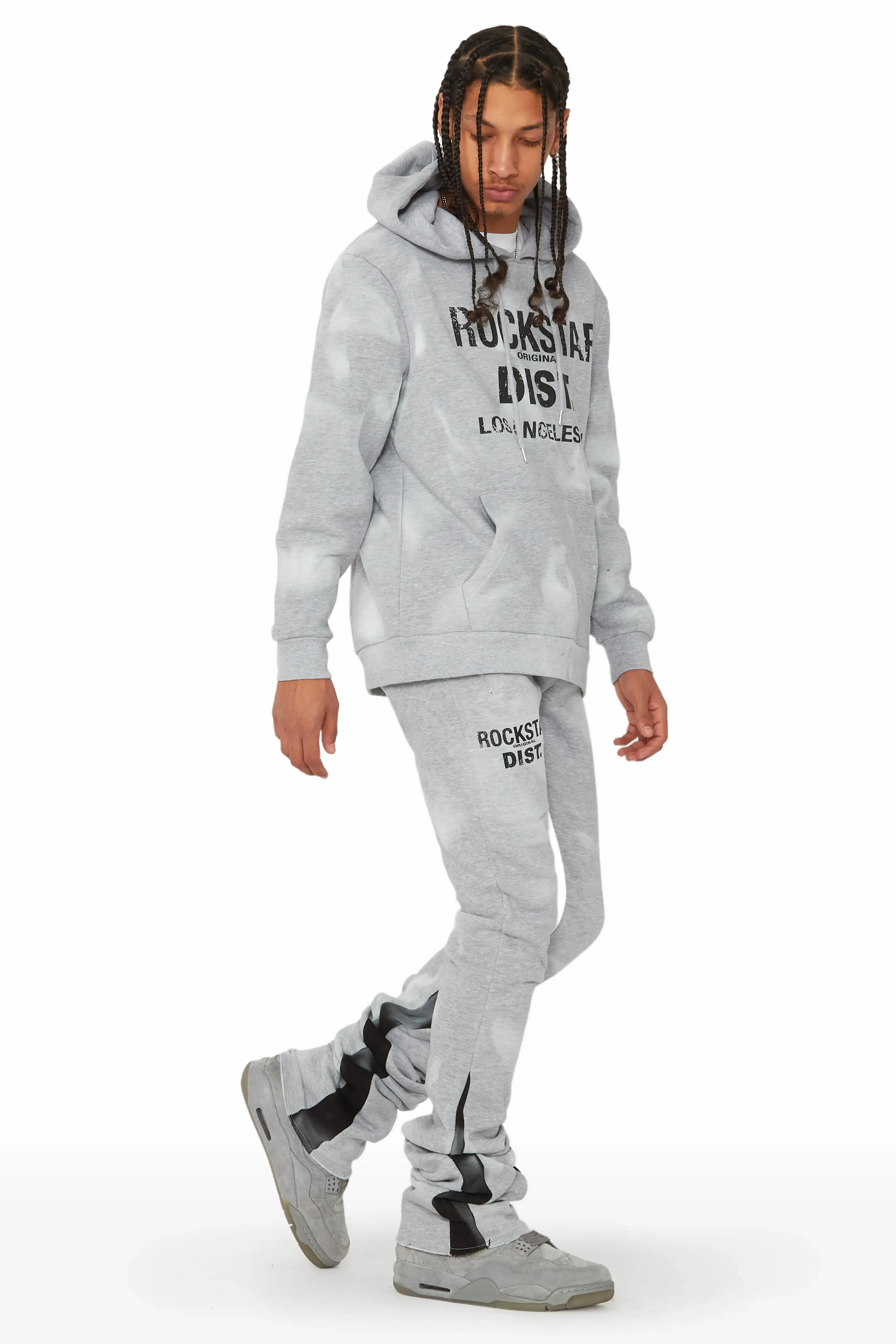 Nelly Heather Grey Hoodie Stacked Flare Track Set sold by Rockstar Original product image thumbnail 3
