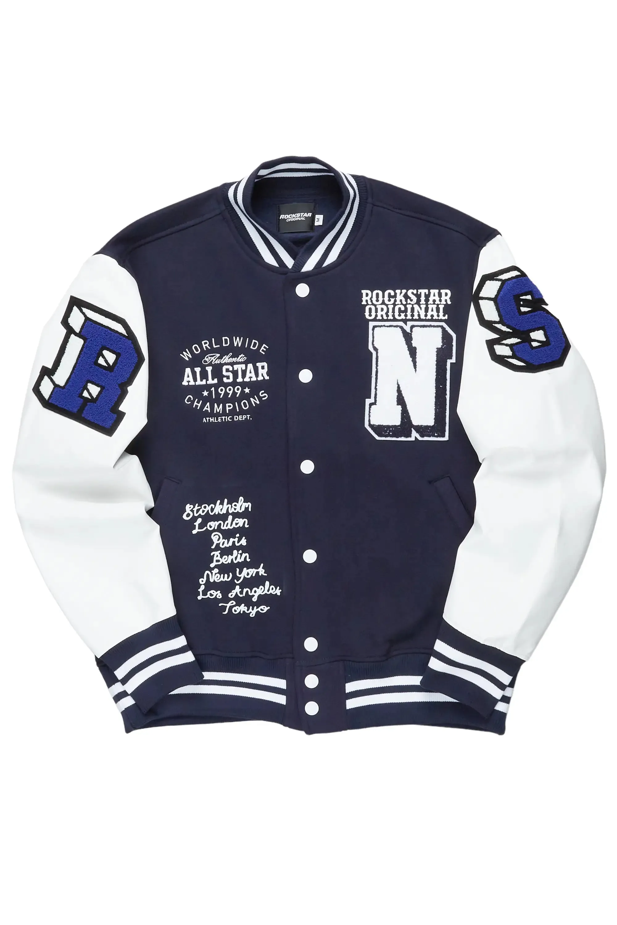 Palta Navy Varsity Jacket sold by Rockstar Original product image thumbnail 2