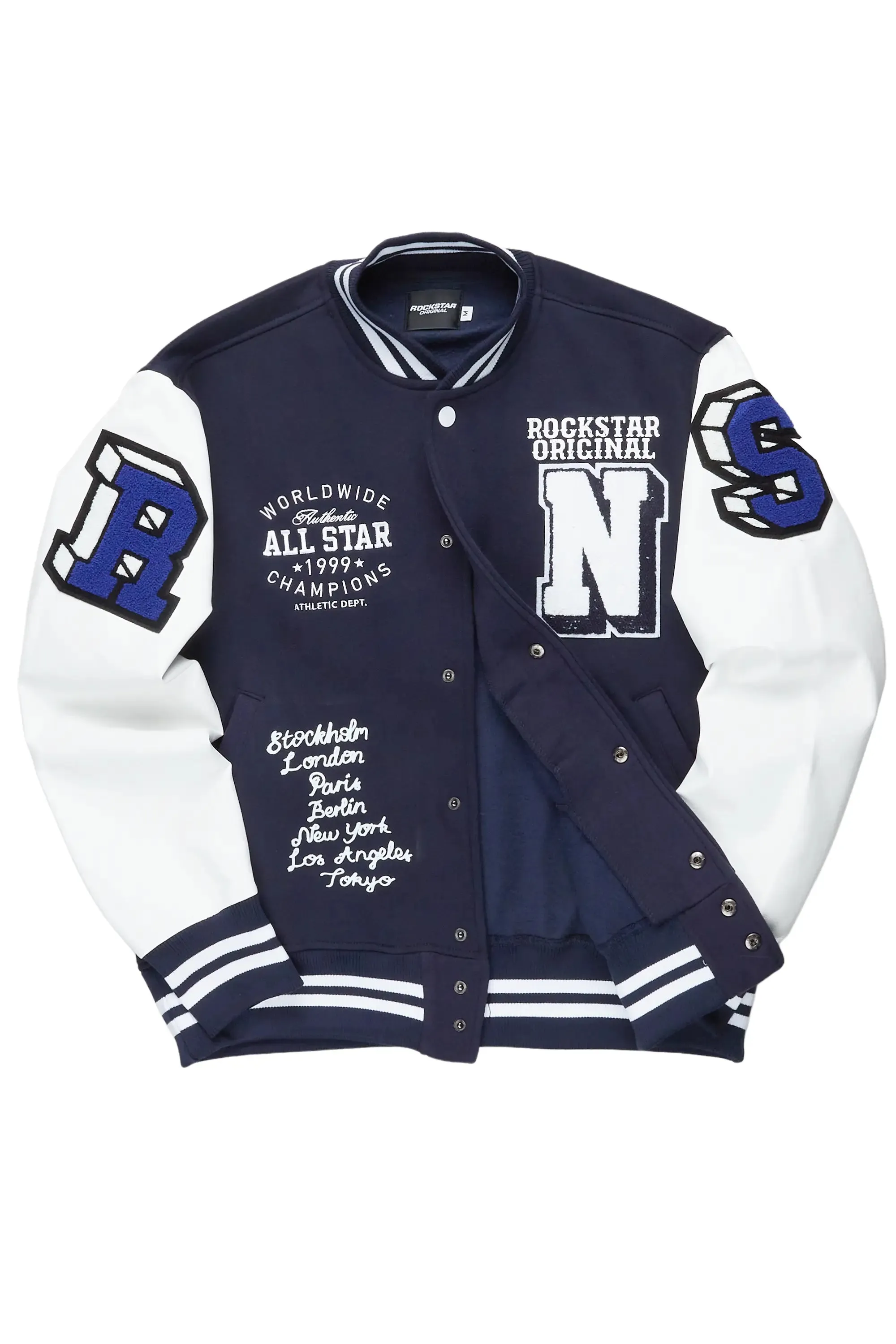 Palta Navy Varsity Jacket sold by Rockstar Original product image thumbnail 3
