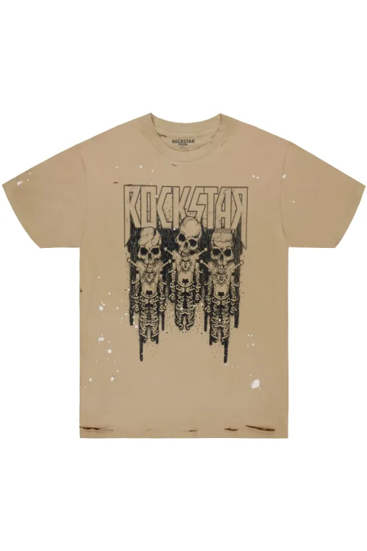Sabbath Beige Oversized Graphic T-Shirt sold by Rockstar Original