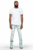 Jadin Blue Painter Stacked Flare Jean sold by Rockstar Original
