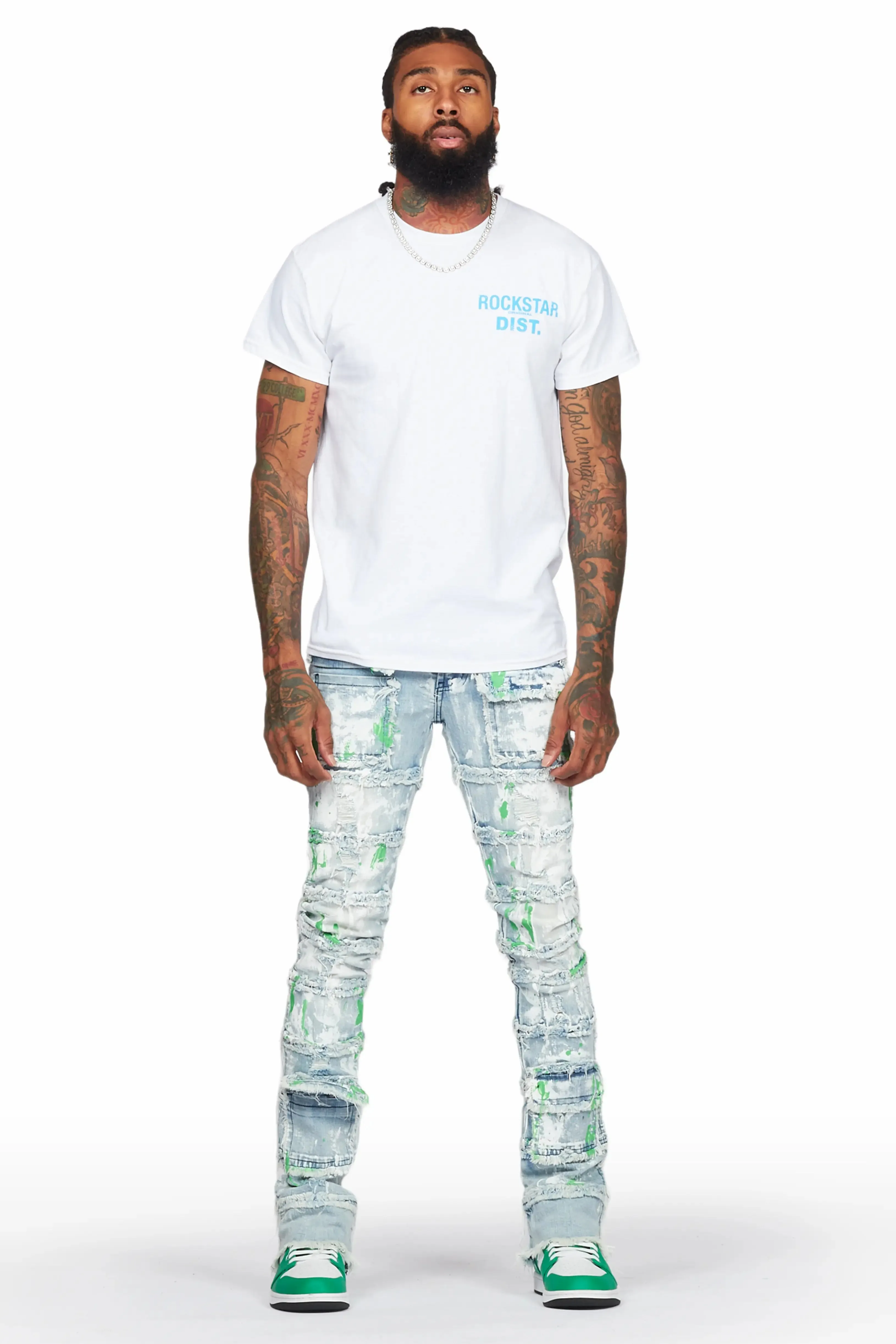 Jadin Blue Painter Stacked Flare Jean sold by Rockstar Original product image thumbnail 3