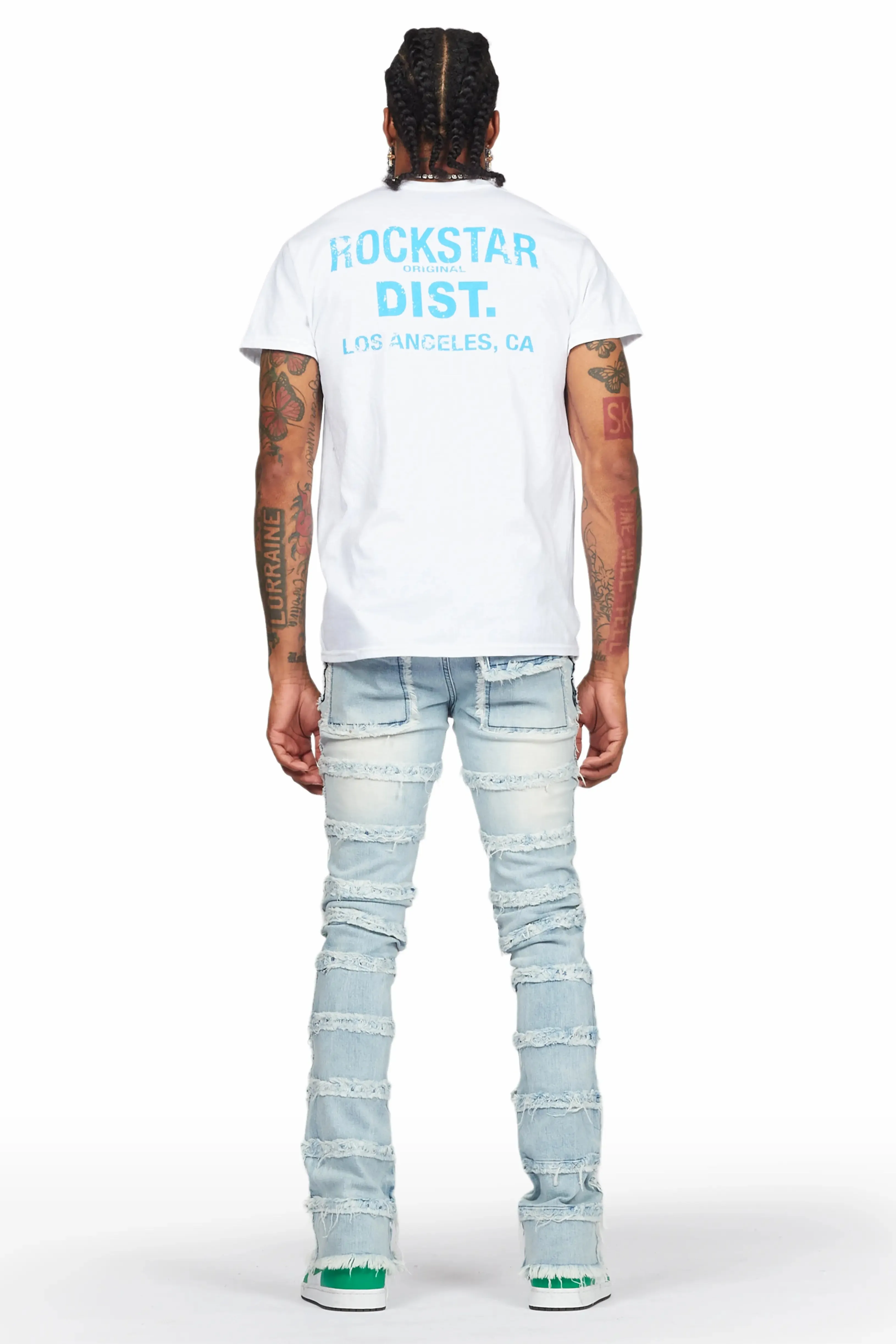 Jadin Blue Painter Stacked Flare Jean sold by Rockstar Original product image thumbnail 5