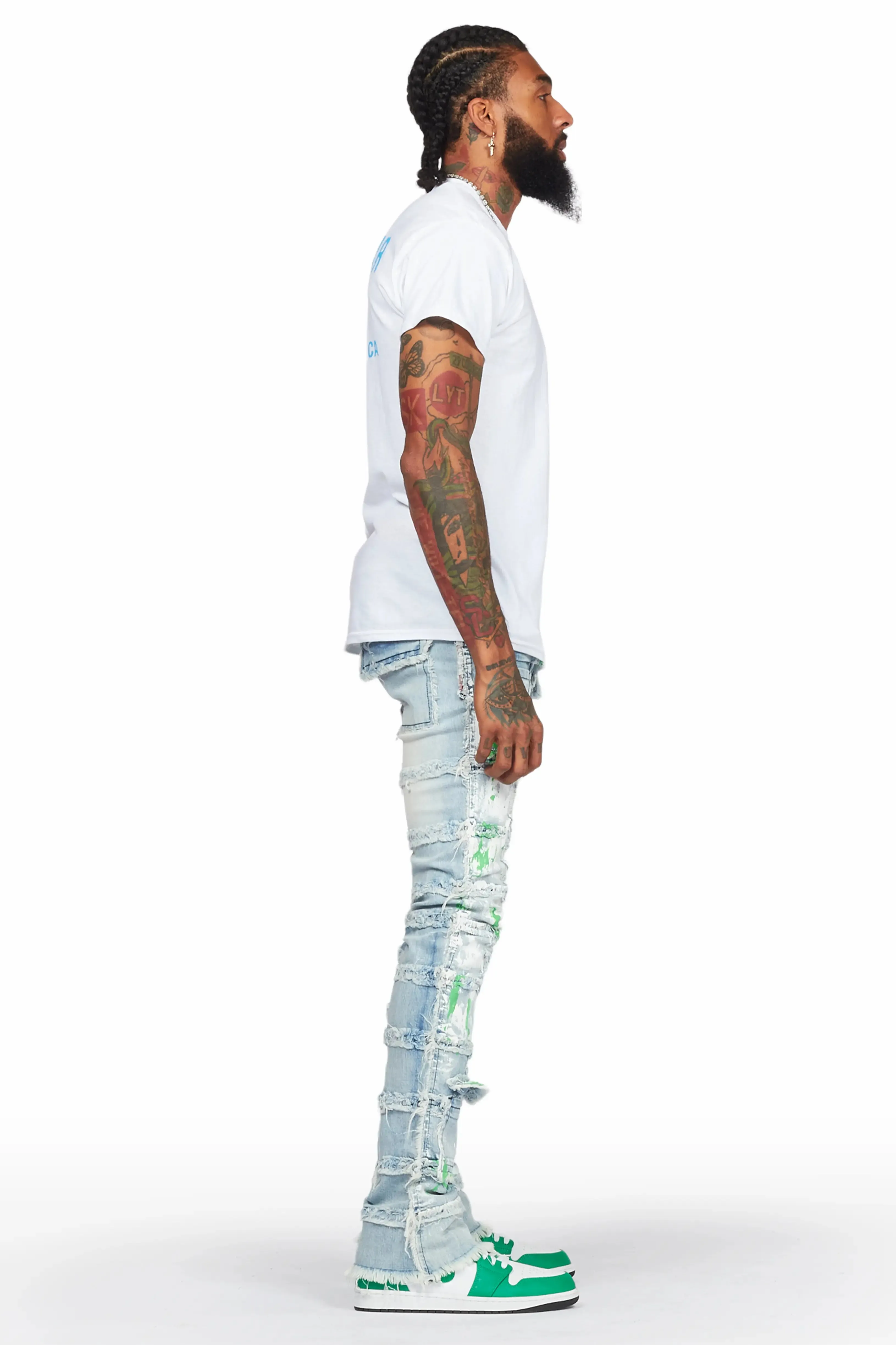 Jadin Blue Painter Stacked Flare Jean sold by Rockstar Original product image thumbnail 4