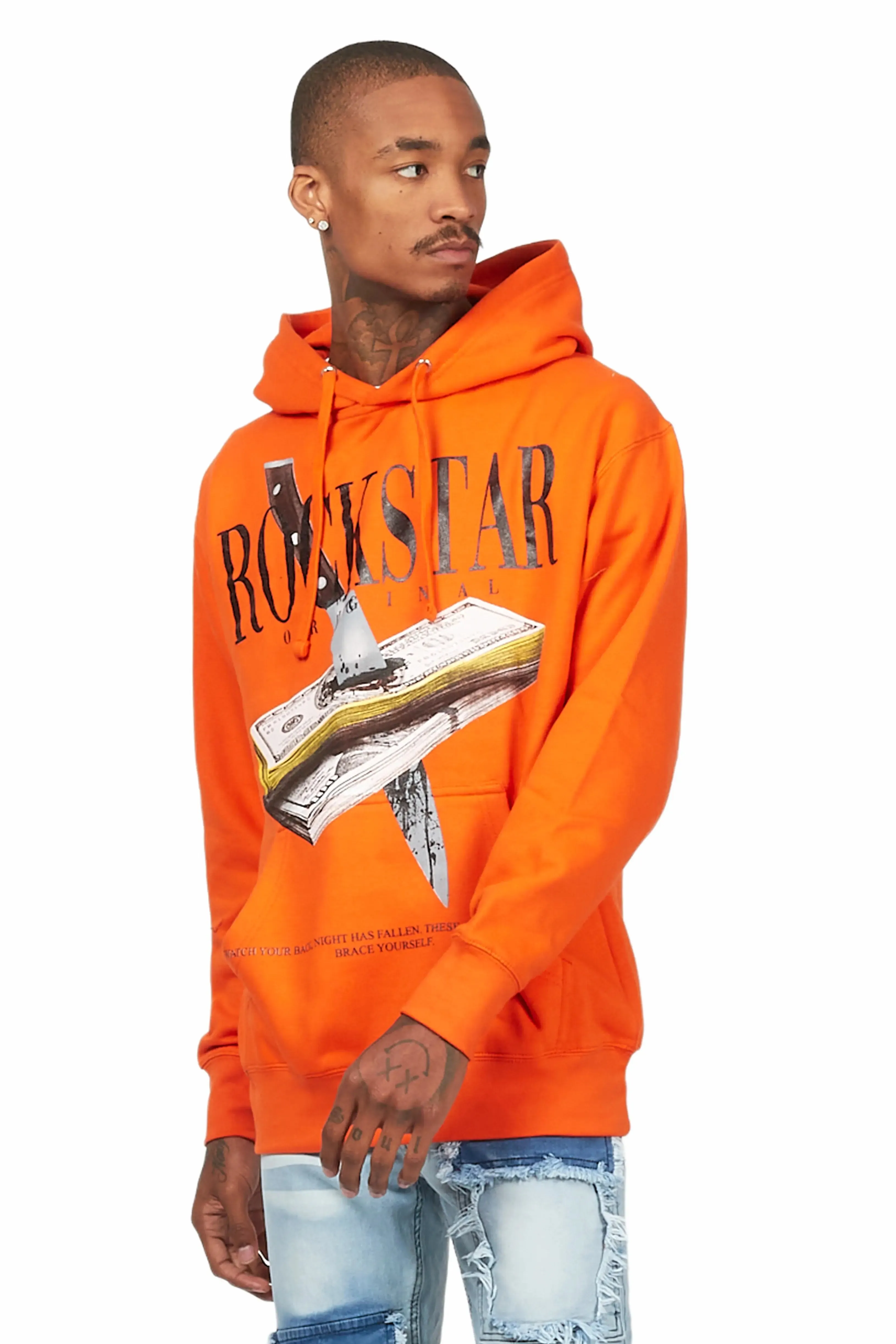 Dayte Nite Orange Graphic Hoodie sold by Rockstar Original product image thumbnail 4