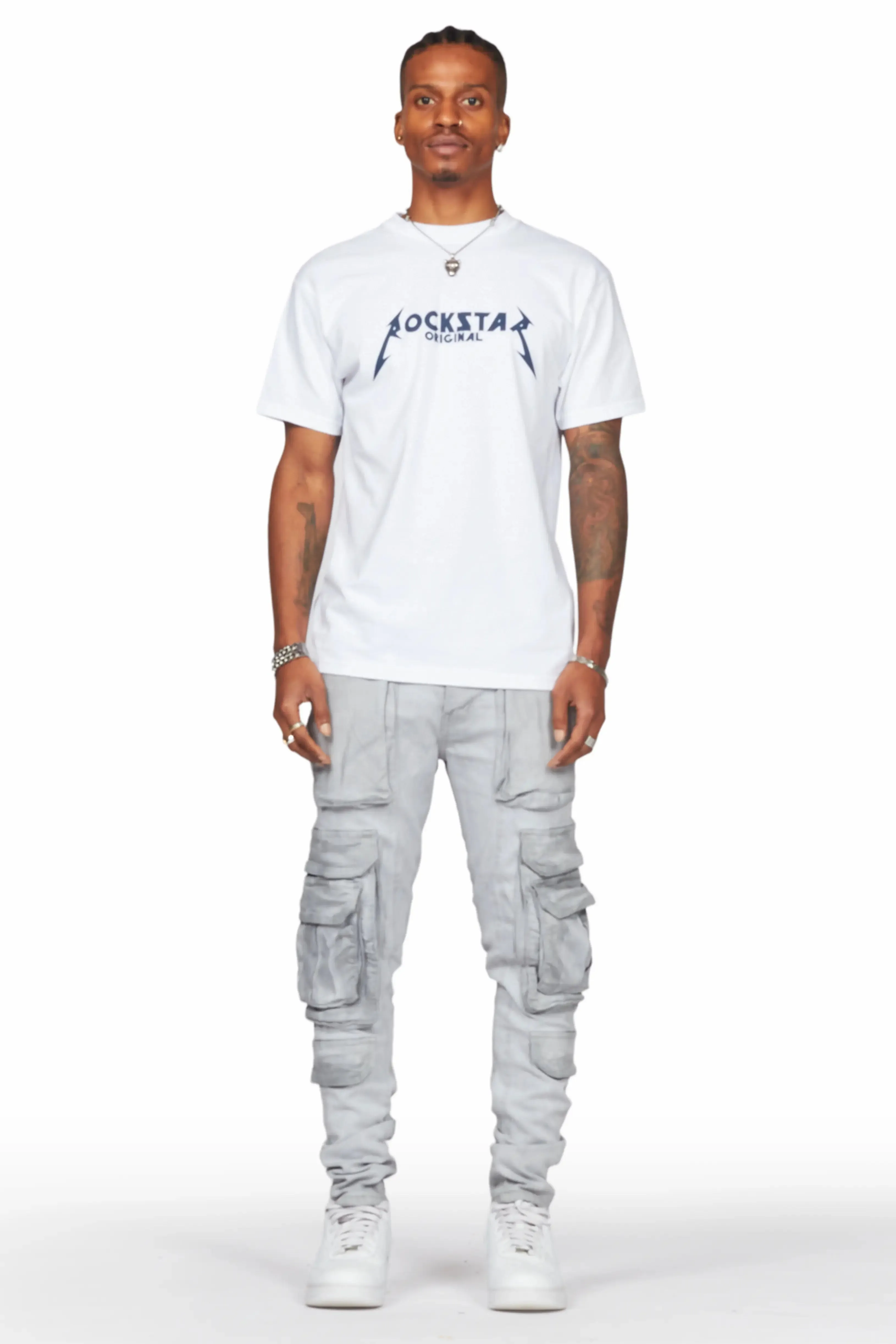 Iniko Grey Skinny Fit Cargo Jean sold by Rockstar Original product image thumbnail 4