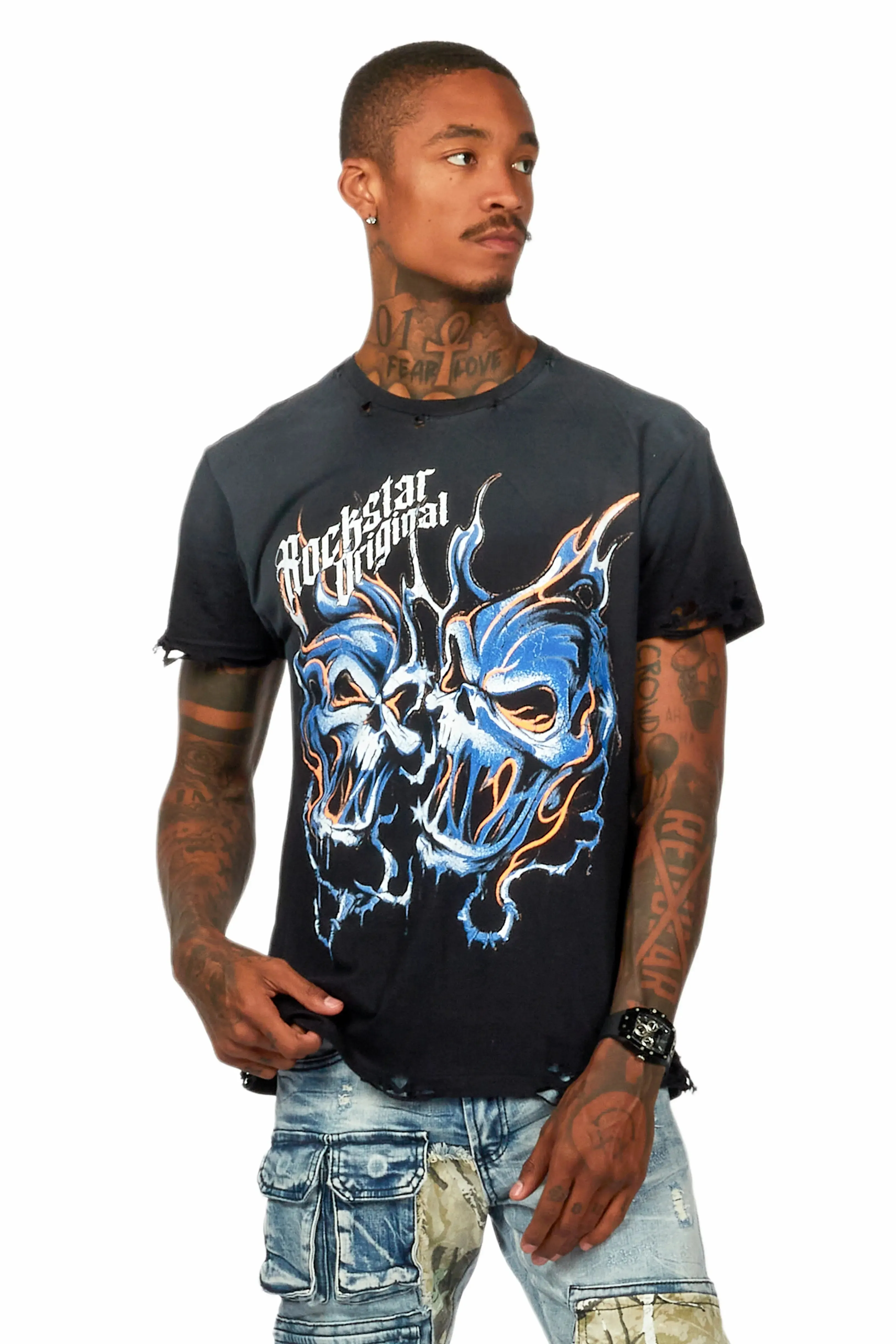 Texastea Black Graphic T-Shirt sold by Rockstar Original product image thumbnail 2