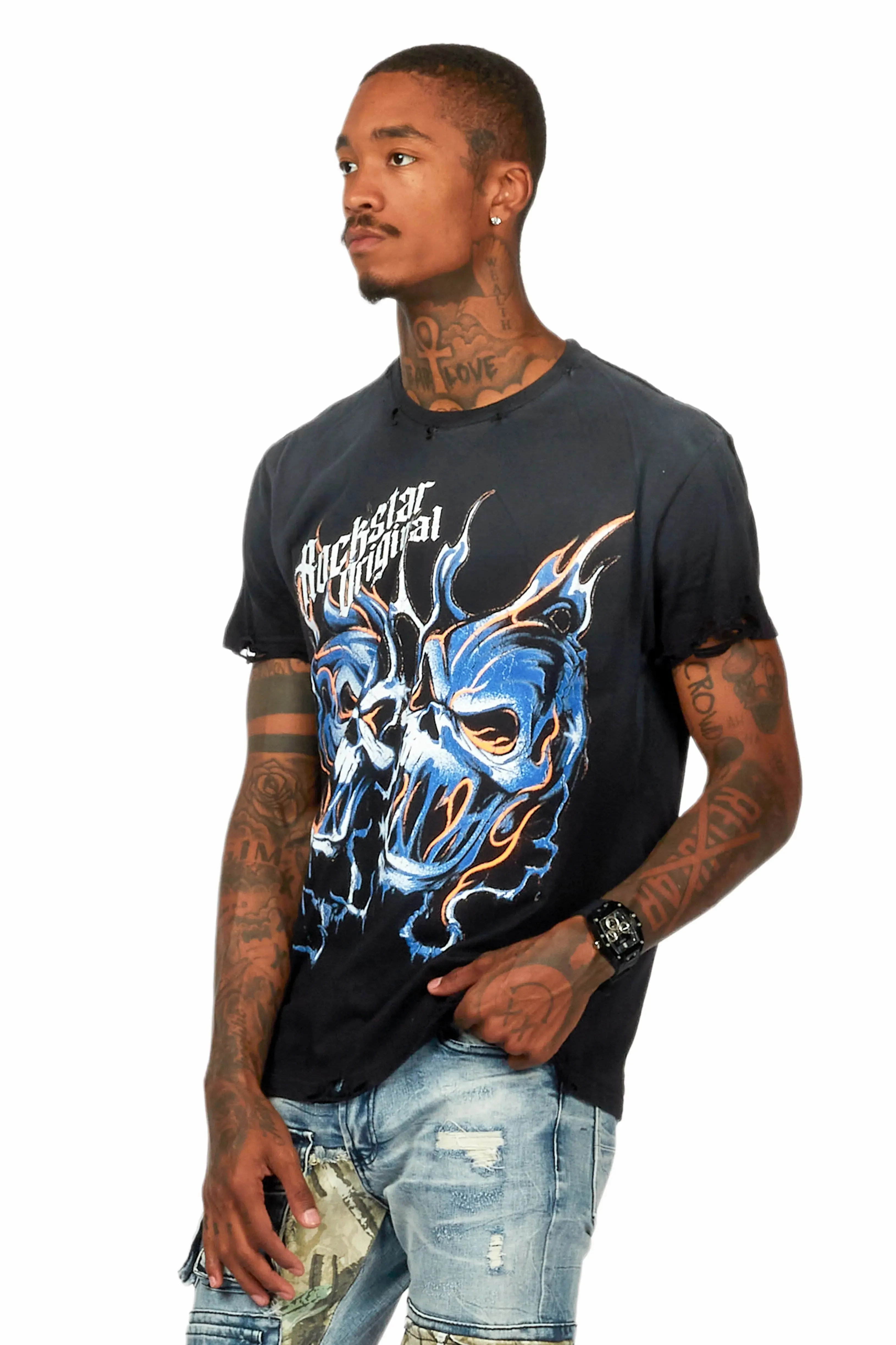 Texastea Black Graphic T-Shirt sold by Rockstar Original product image thumbnail 5