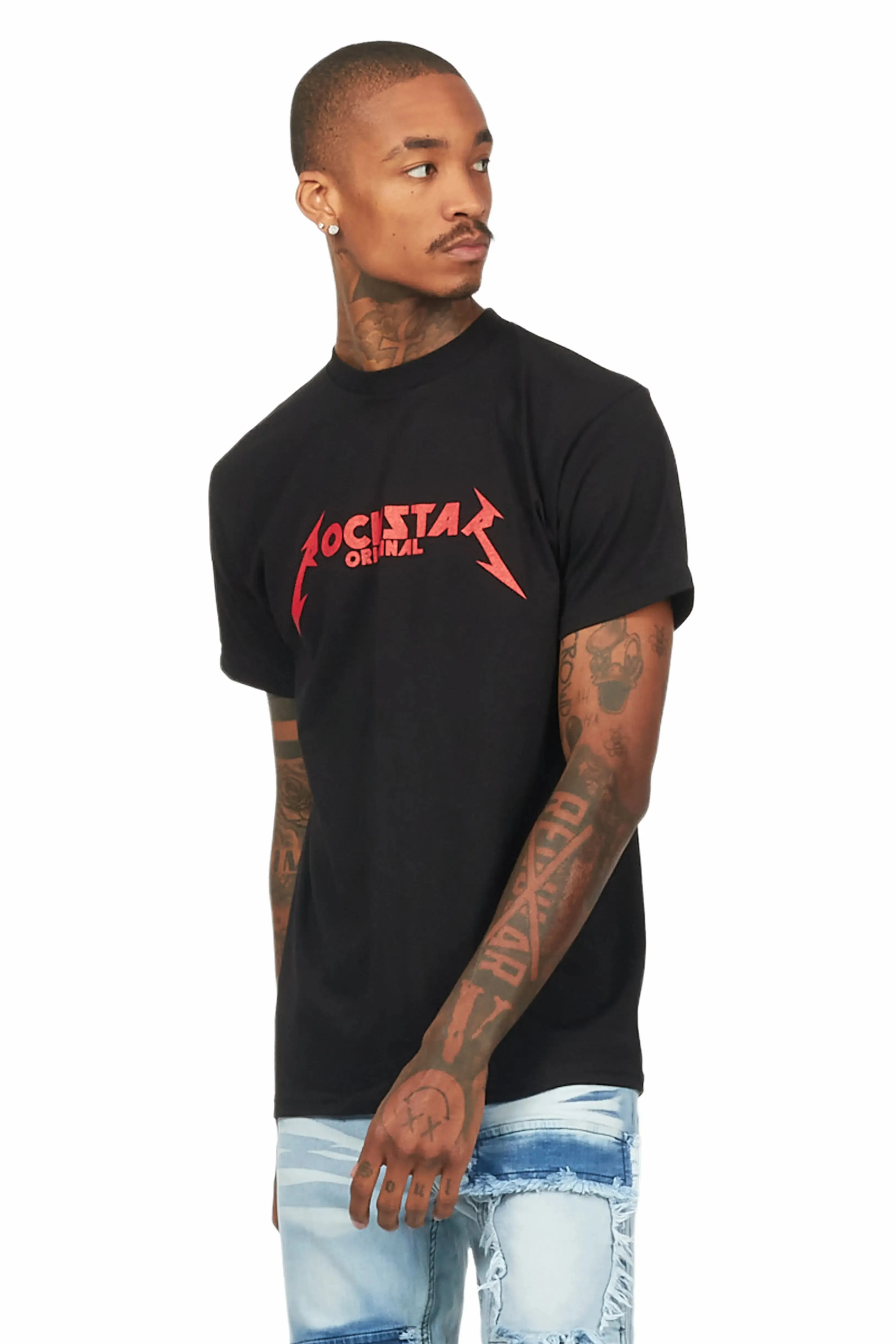 Diogo Black/Red Printed T-Shirt sold by Rockstar Original product image thumbnail 4