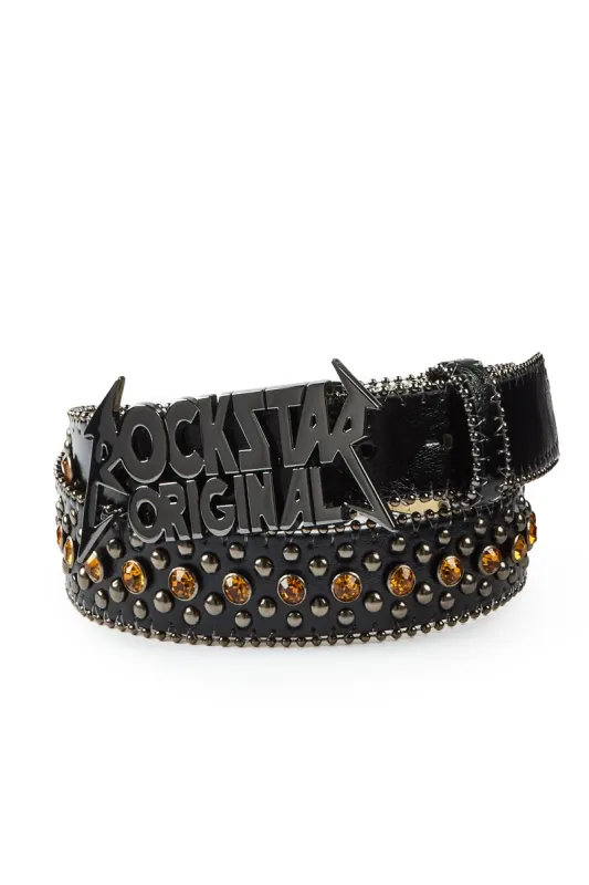 Silas Rockstar Logo Belt- Black/Orange sold by Rockstar Original