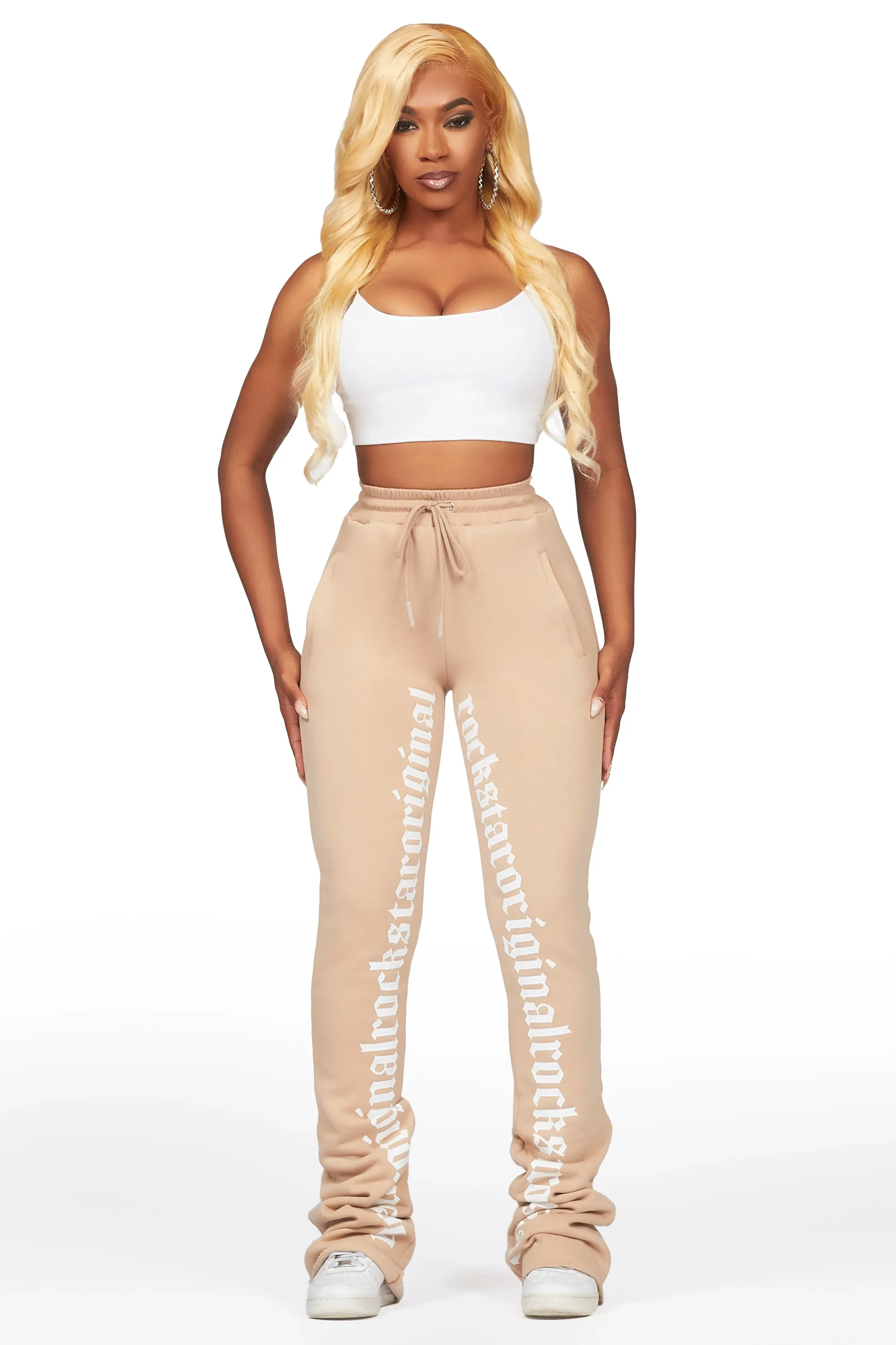 Blakely Beige Super Stacked Pant sold by Rockstar Original product image thumbnail 2