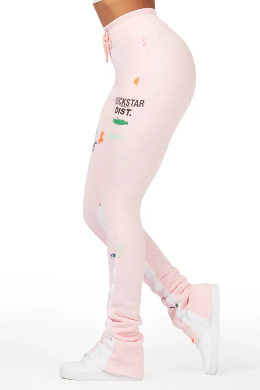 Karenthia Pink Stacked Track Pant sold by Rockstar Original