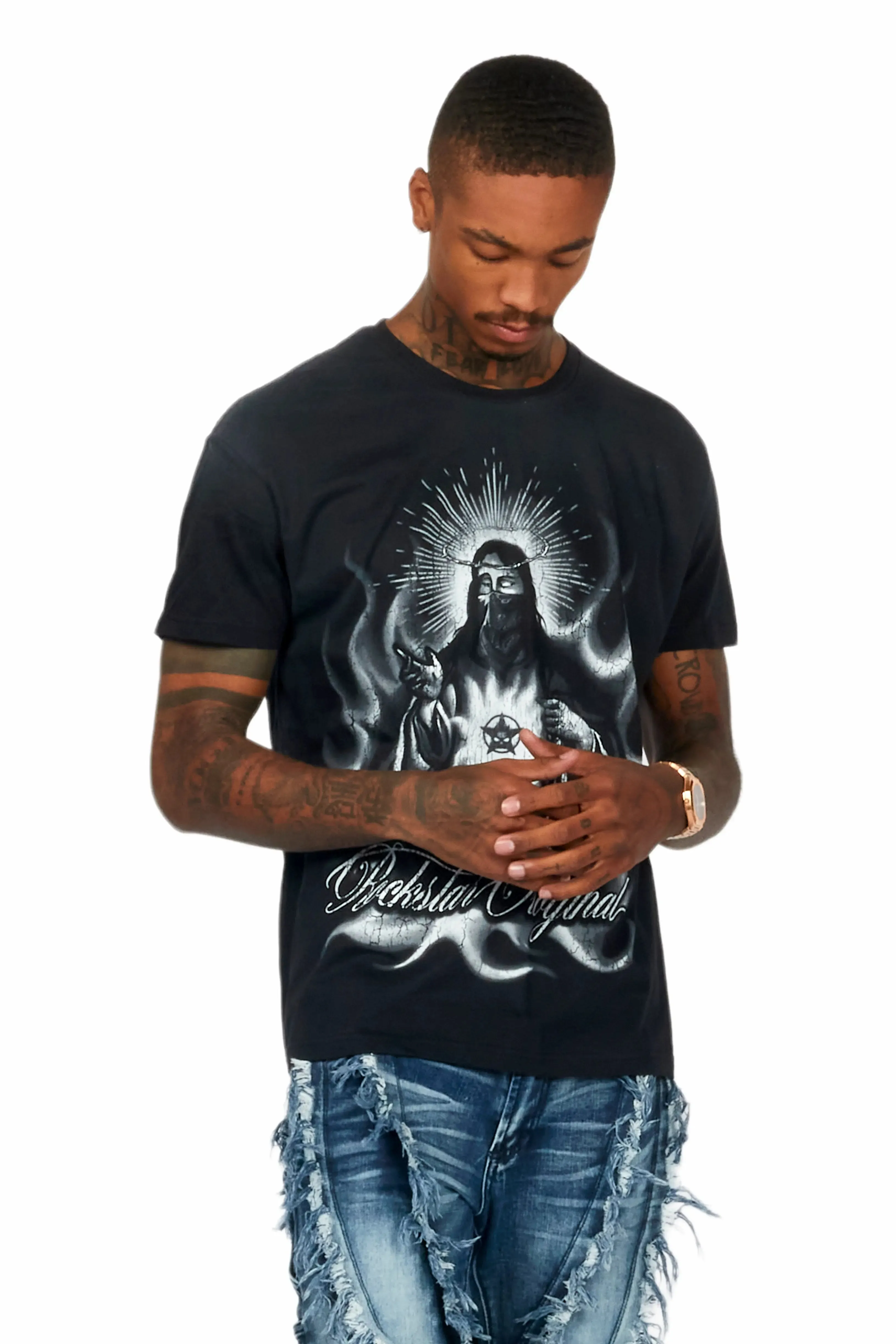 Schlep Black Graphic T-Shirt sold by Rockstar Original product image thumbnail 5