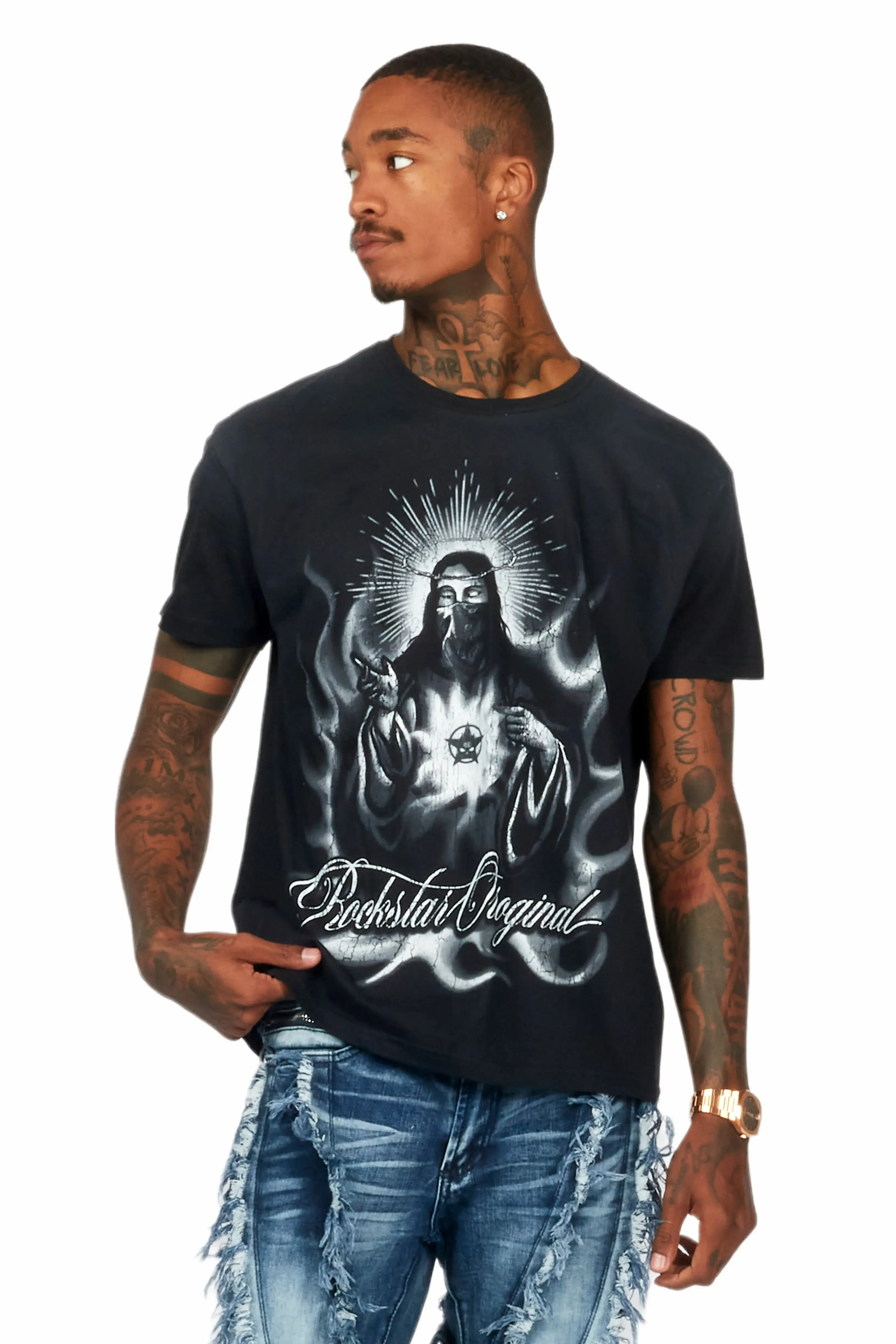 Schlep Black Graphic T-Shirt sold by Rockstar Original product image thumbnail 2