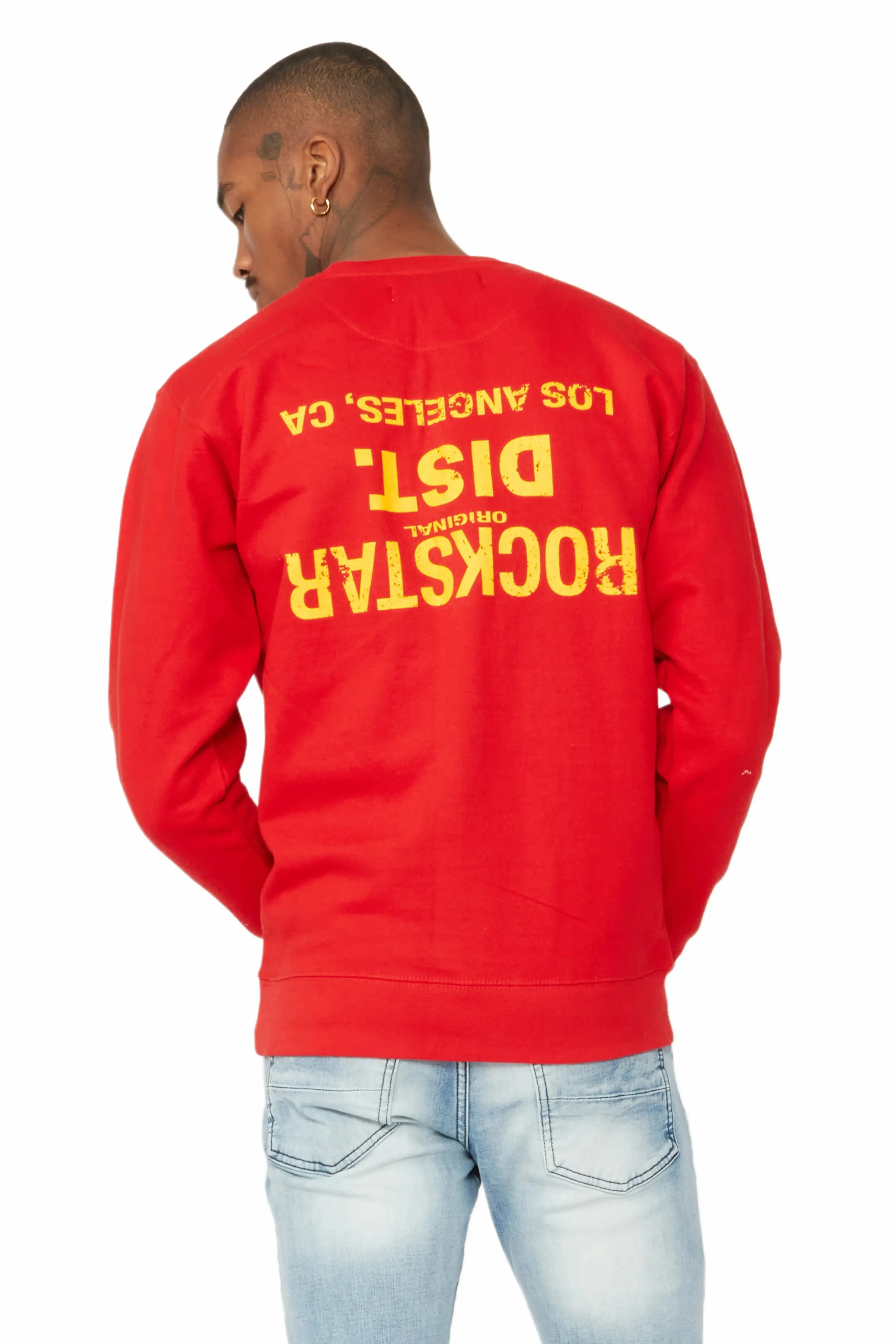 Dist. Town Red/Yellow Graphic Crewneck sold by Rockstar Original product image thumbnail 5