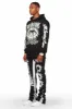 All Seeing Eyes Black Super Stacked Flare Track Pant Set sold by Rockstar Original