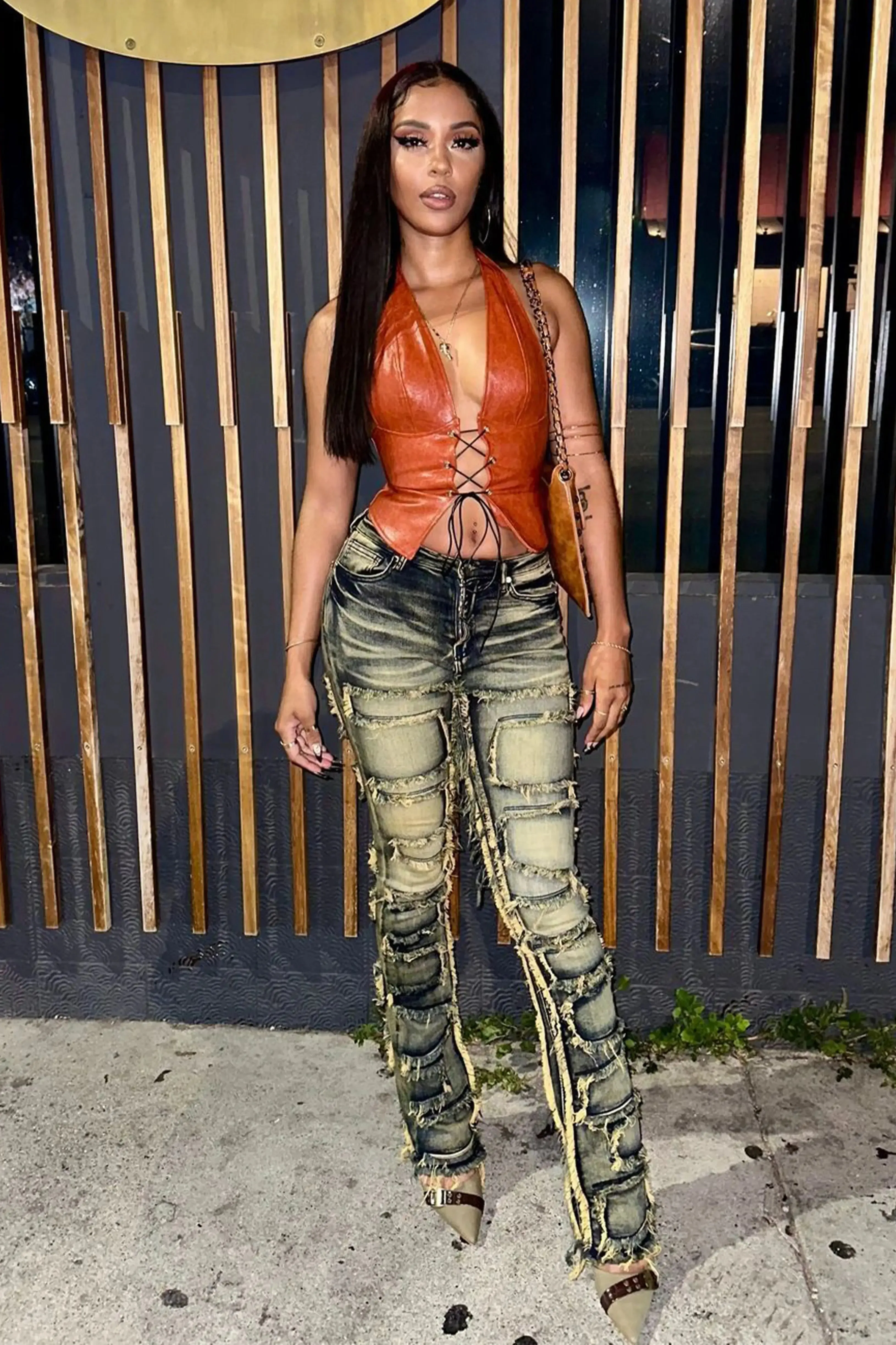 Zariyah Tinted Dark Wash Stacked Flare Jean sold by Rockstar Original product image thumbnail 2