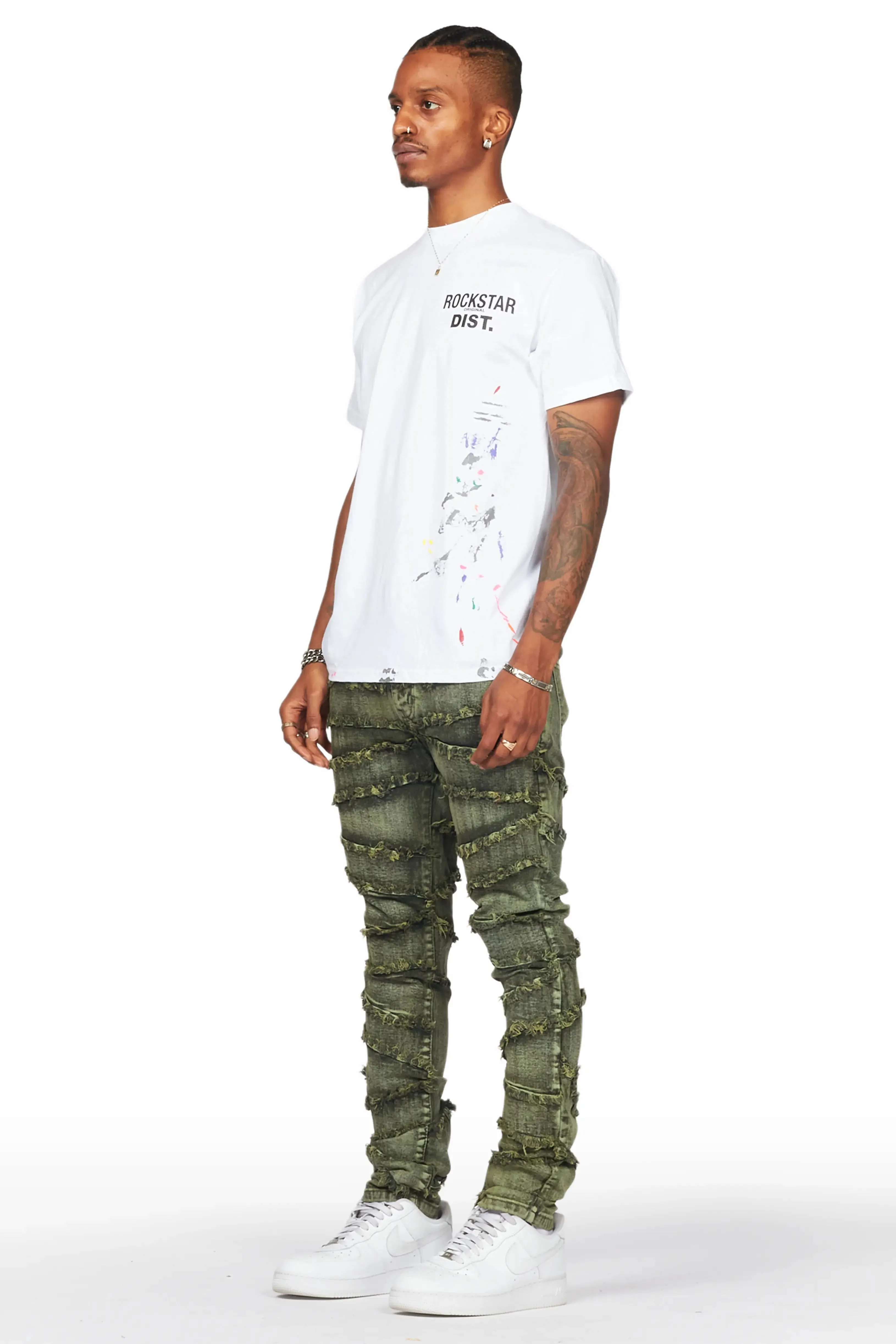 Ebrill Green Patchwork Skinny Fit Jean sold by Rockstar Original product image thumbnail 4