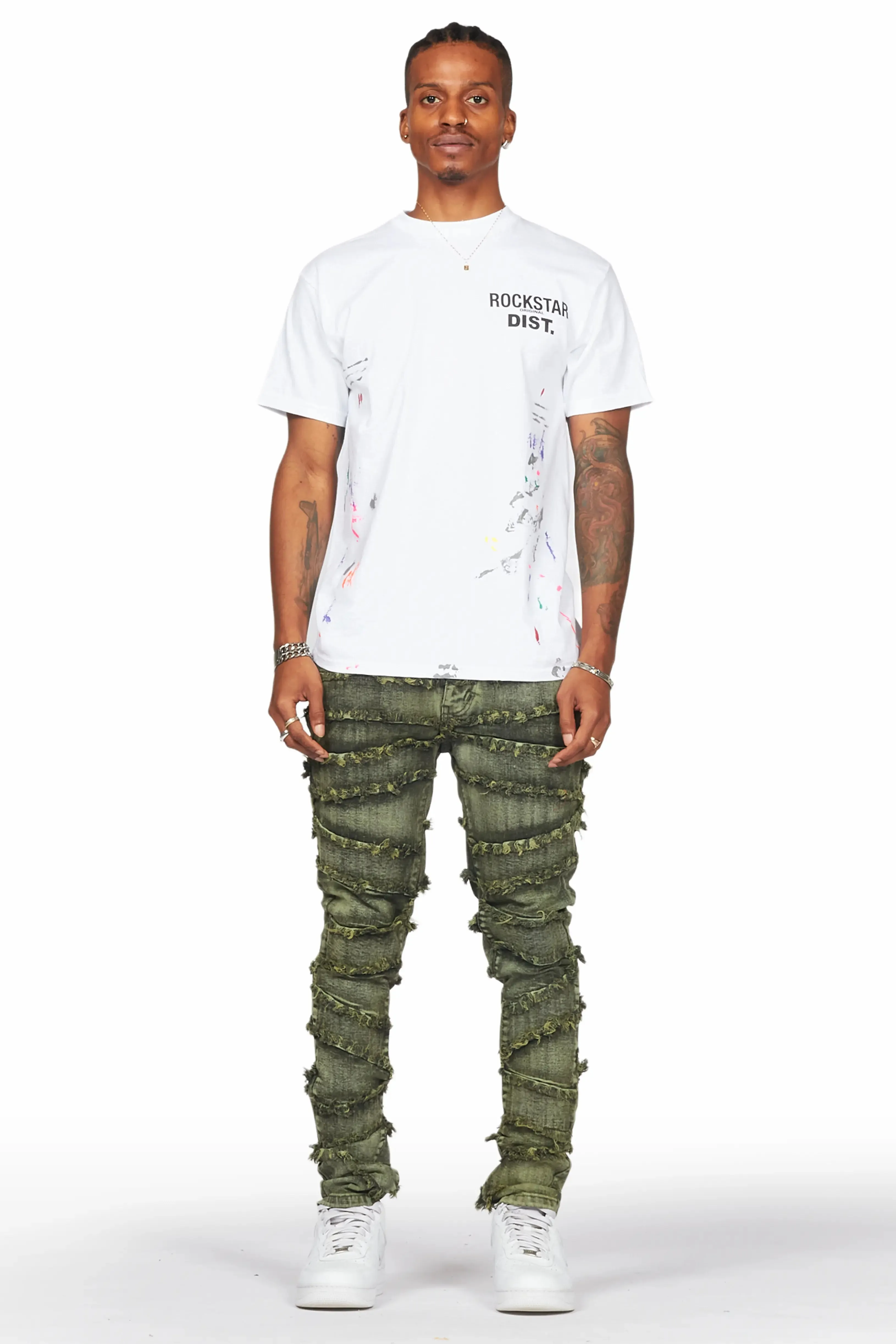 Ebrill Green Patchwork Skinny Fit Jean sold by Rockstar Original product image thumbnail 3