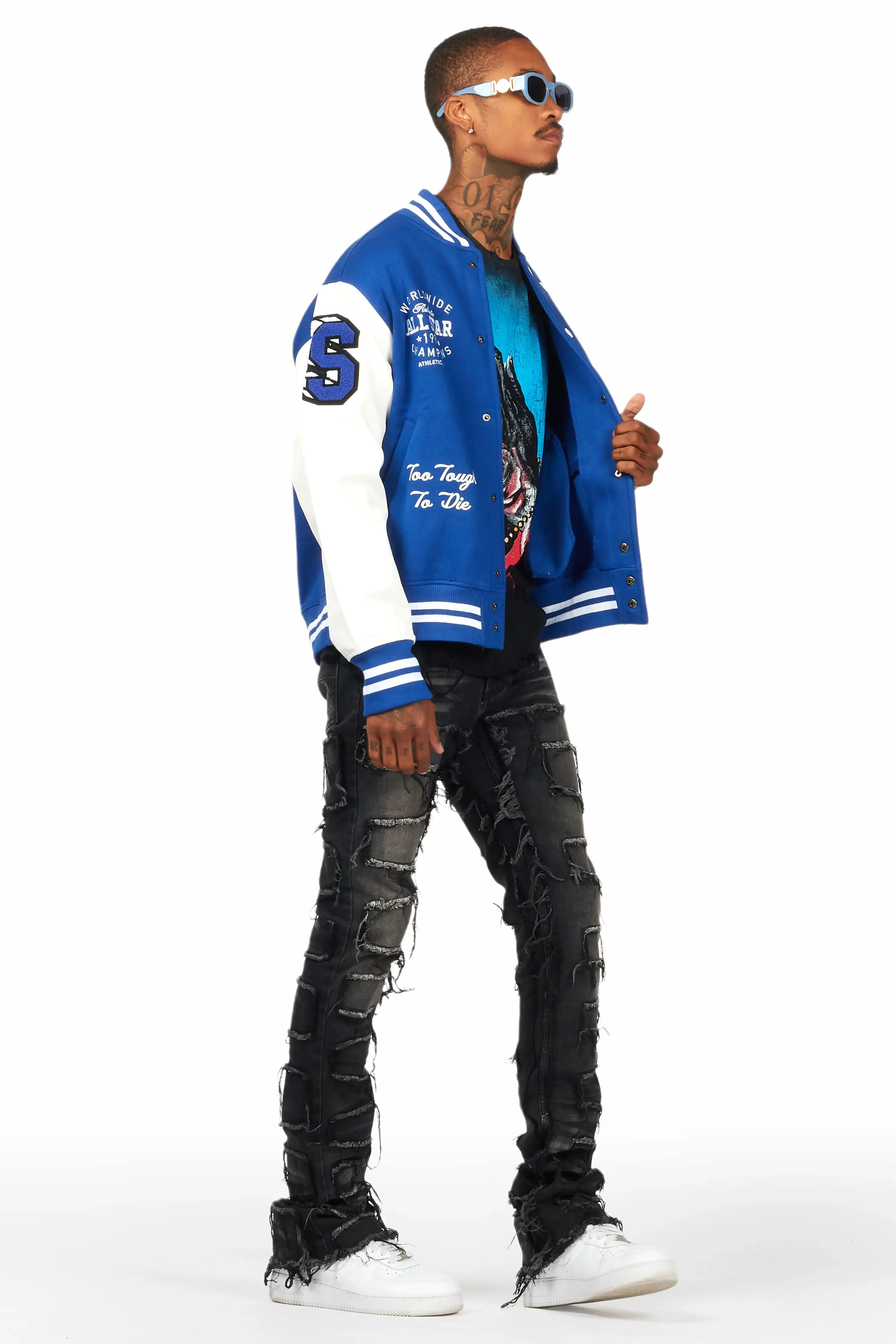 Tacey Royal Blue Varsity Jacket sold by Rockstar Original product image thumbnail 5