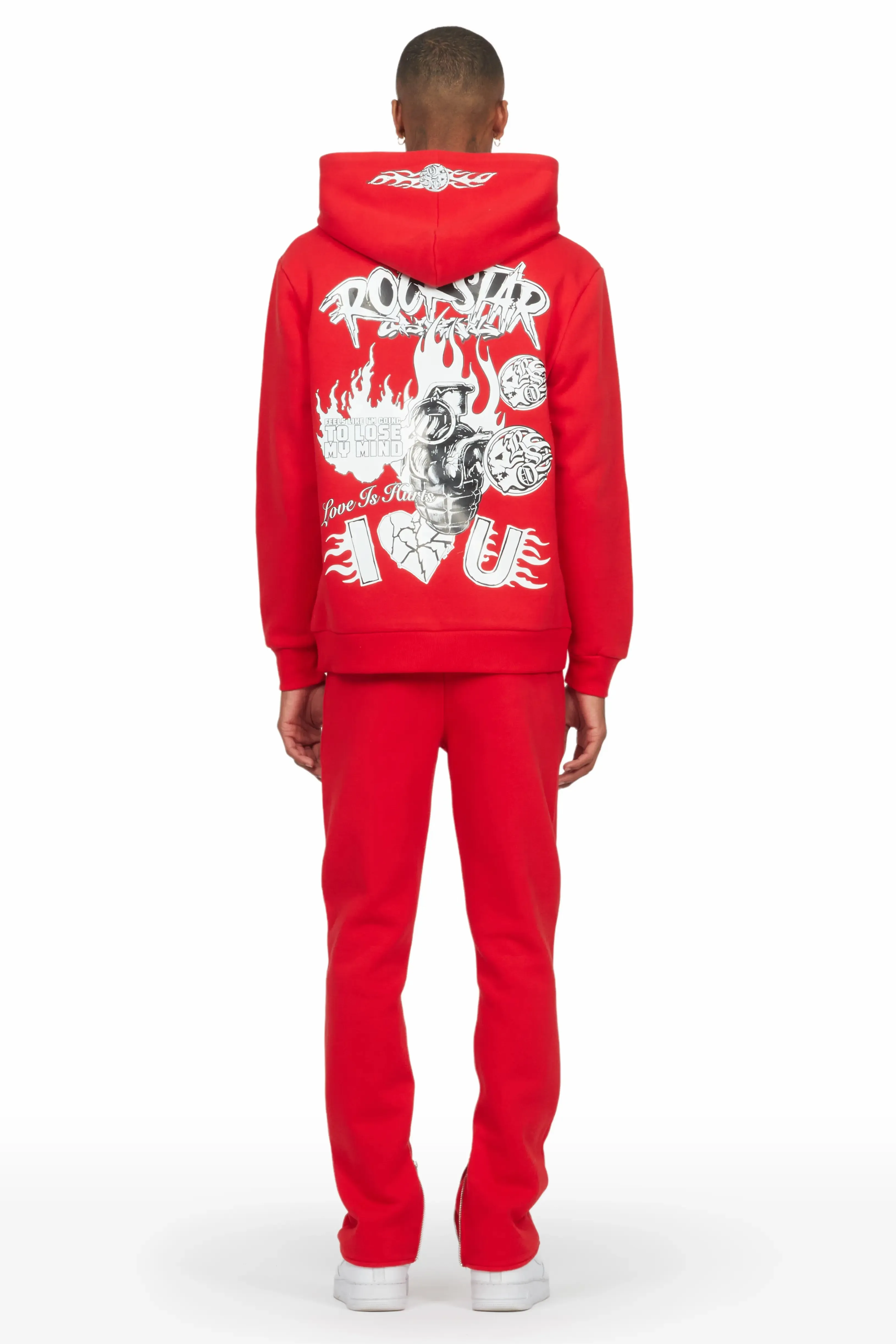 Iheartu Red Slim Fit Track Set sold by Rockstar Original product image thumbnail 4