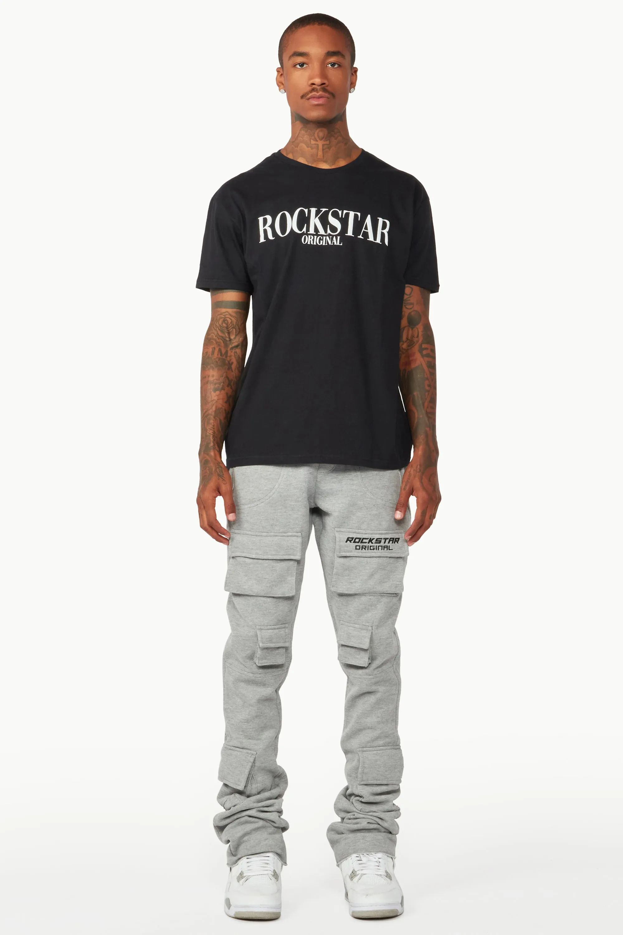 Connor Grey Stacked Flare Track Pant sold by Rockstar Original product image thumbnail 2